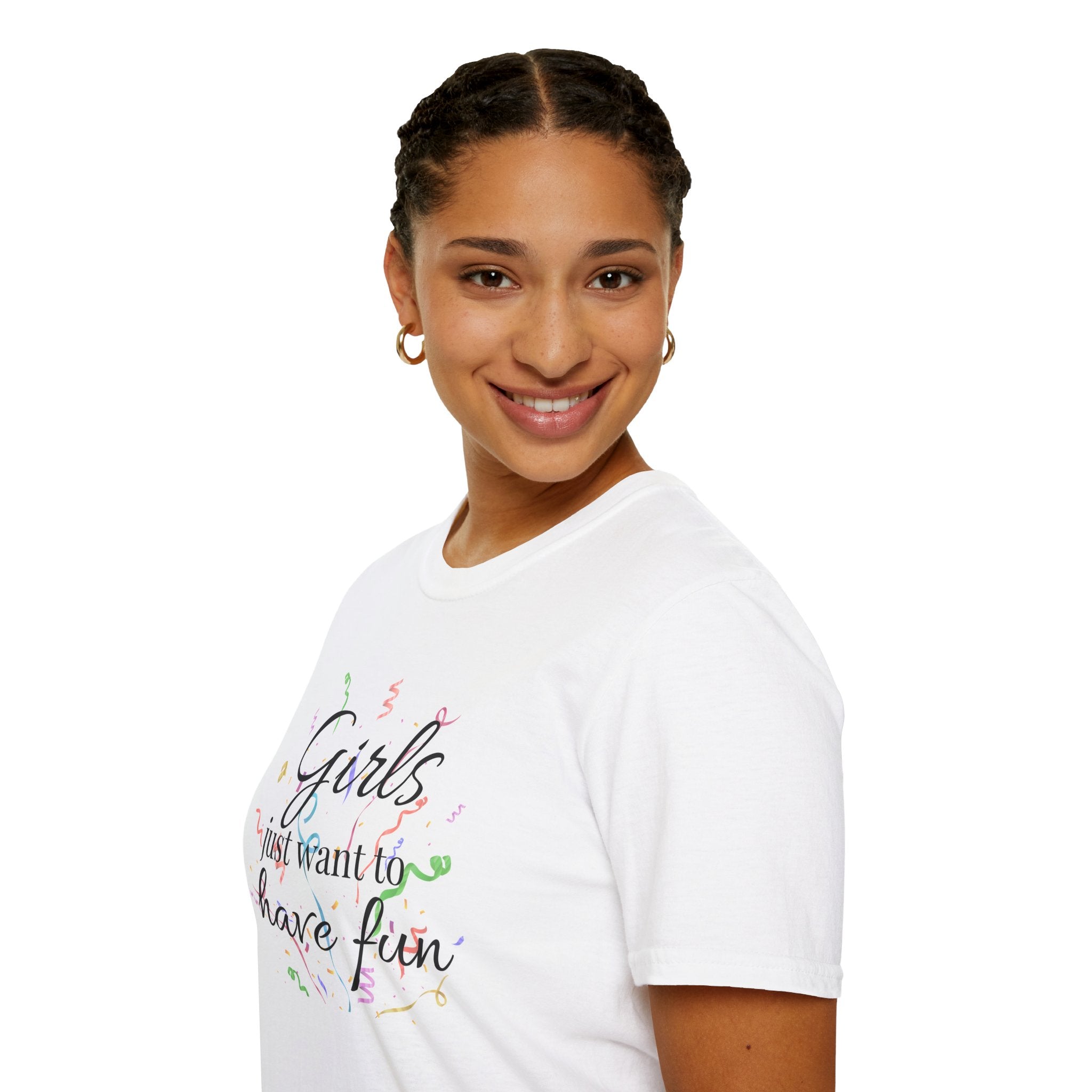 Girls Just Want to Have Fun T-Shirt — Retro Script Party Tee