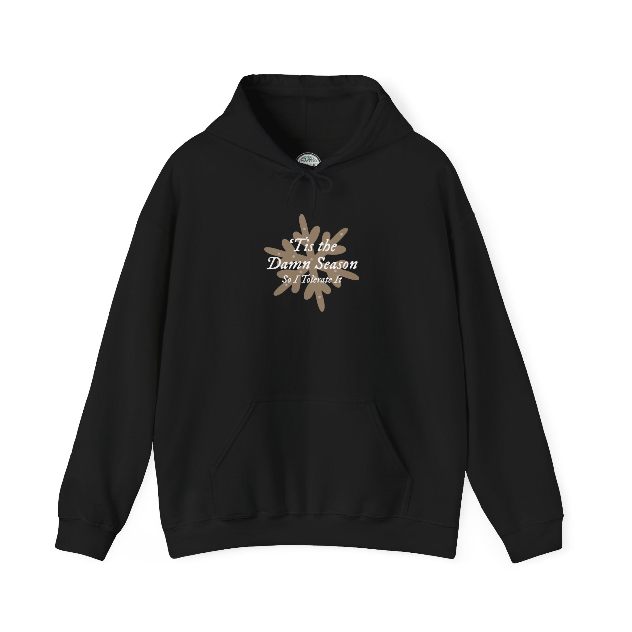 Hoodie — “Tis the Damn Season” Winter Leaves Cozy Pullover