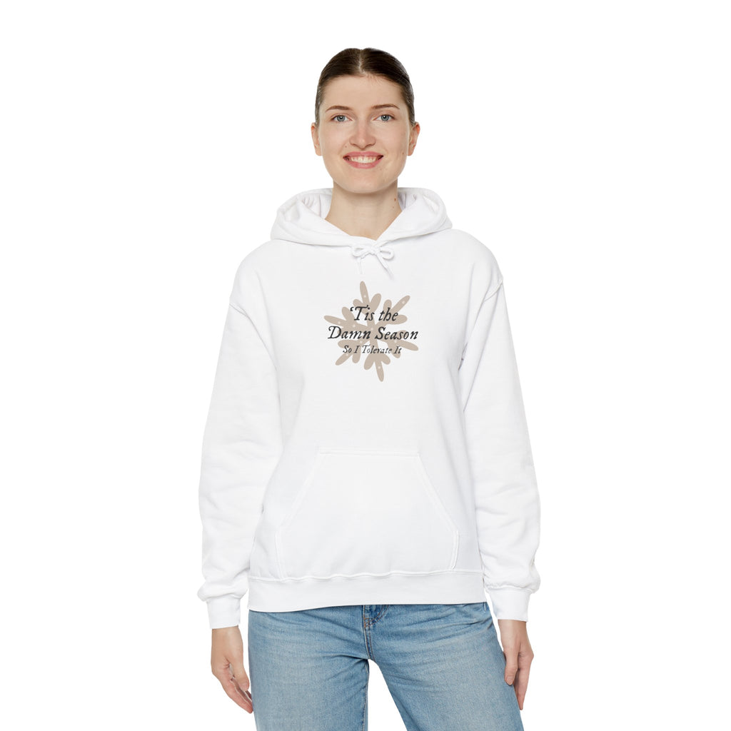 Hoodie — “Tis the Damn Season” Winter Leaves Cozy Pullover