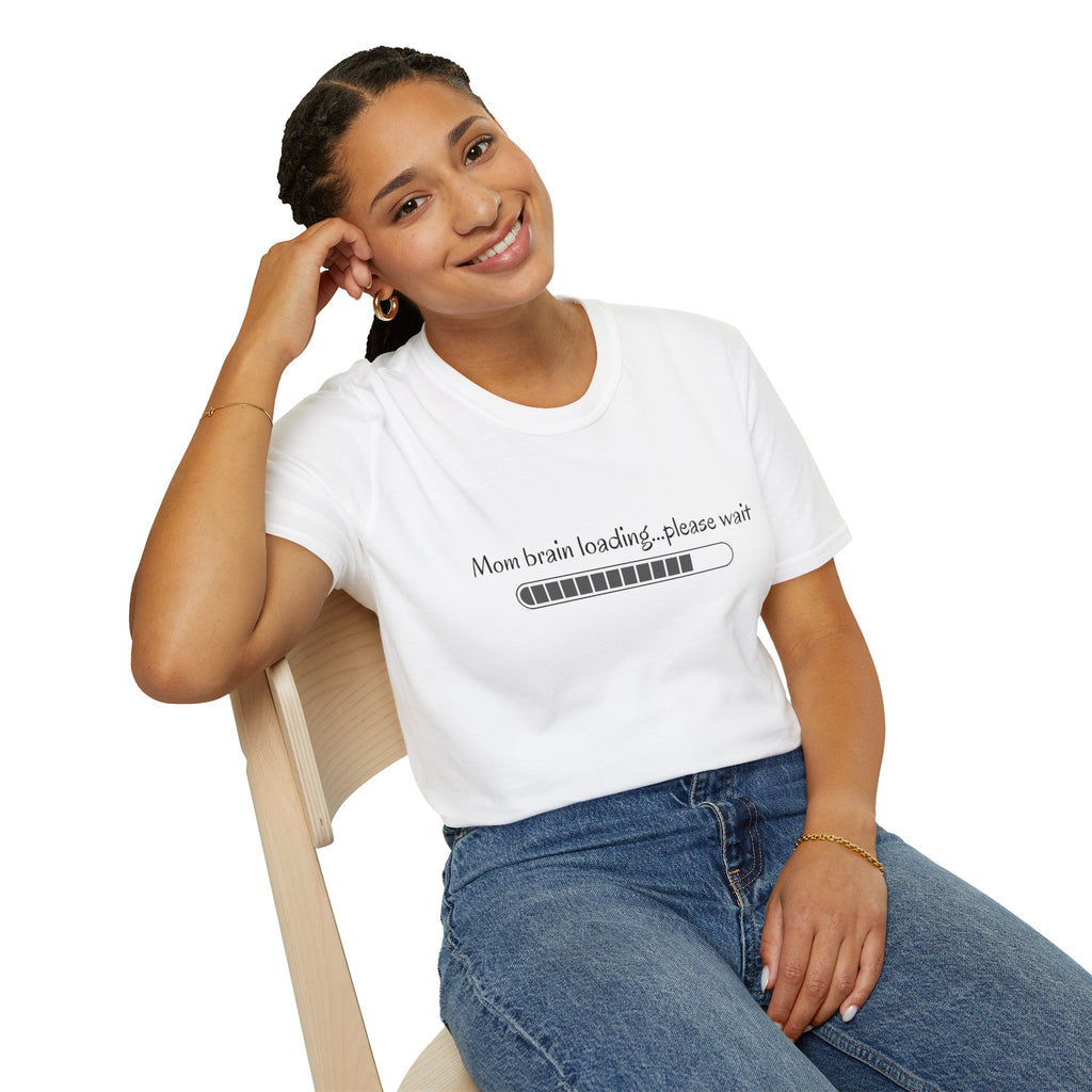 Mom Brain Loading T-Shirt — Funny Motherhood Progress Bar Tee
