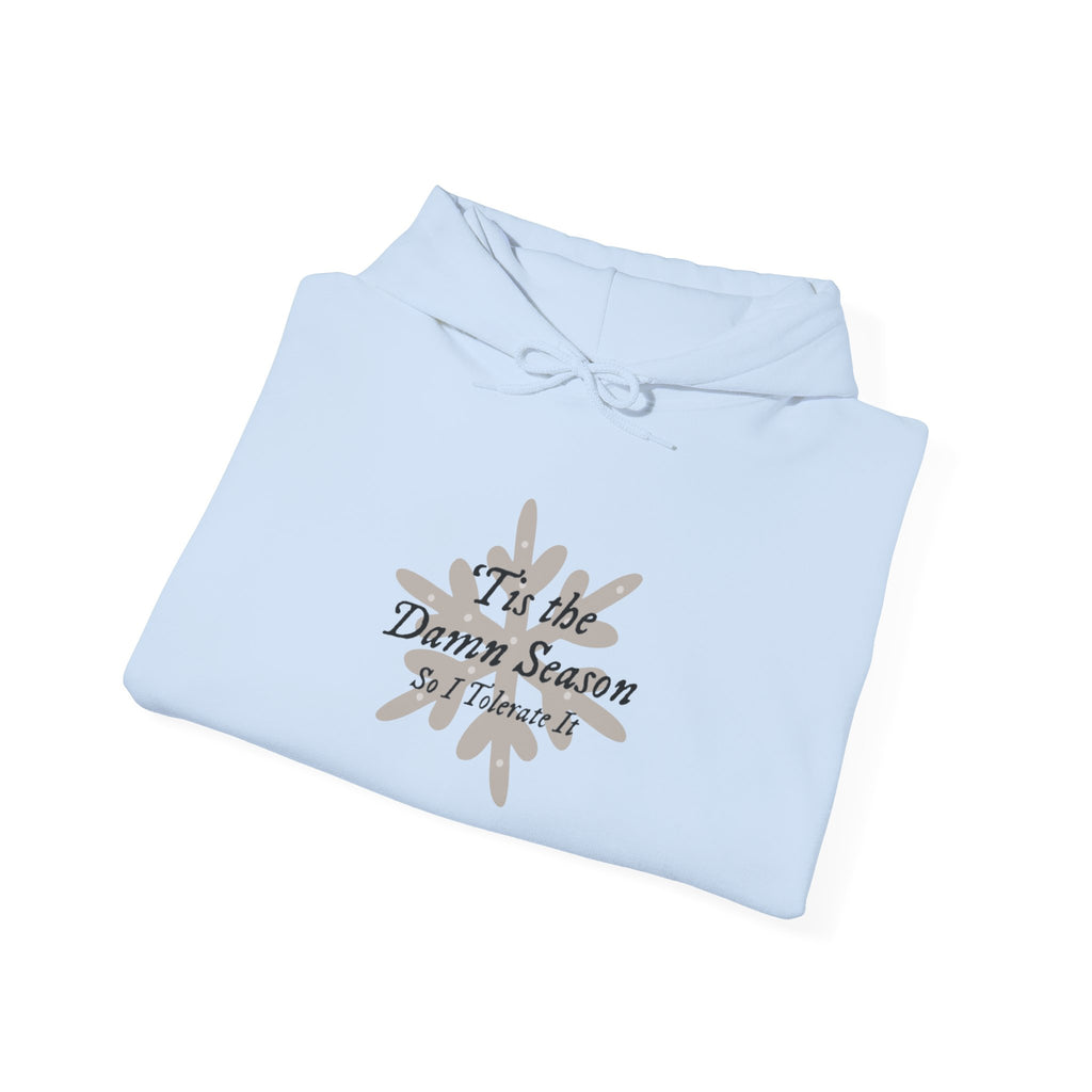 Hoodie — “Tis the Damn Season” Winter Leaves Cozy Pullover