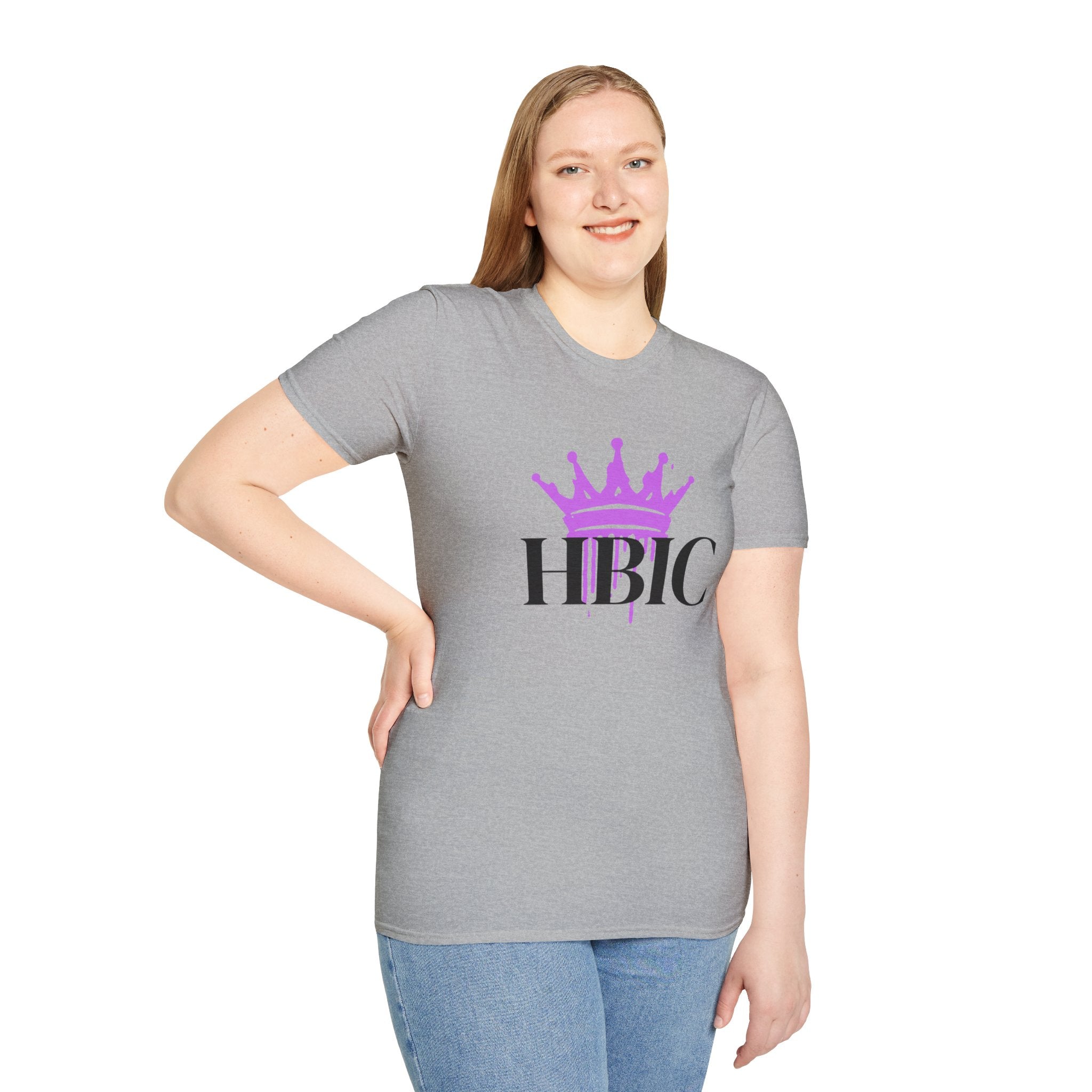 HBIC T-Shirt with Pink Crown Graphic — Bold Queen Statement Tee