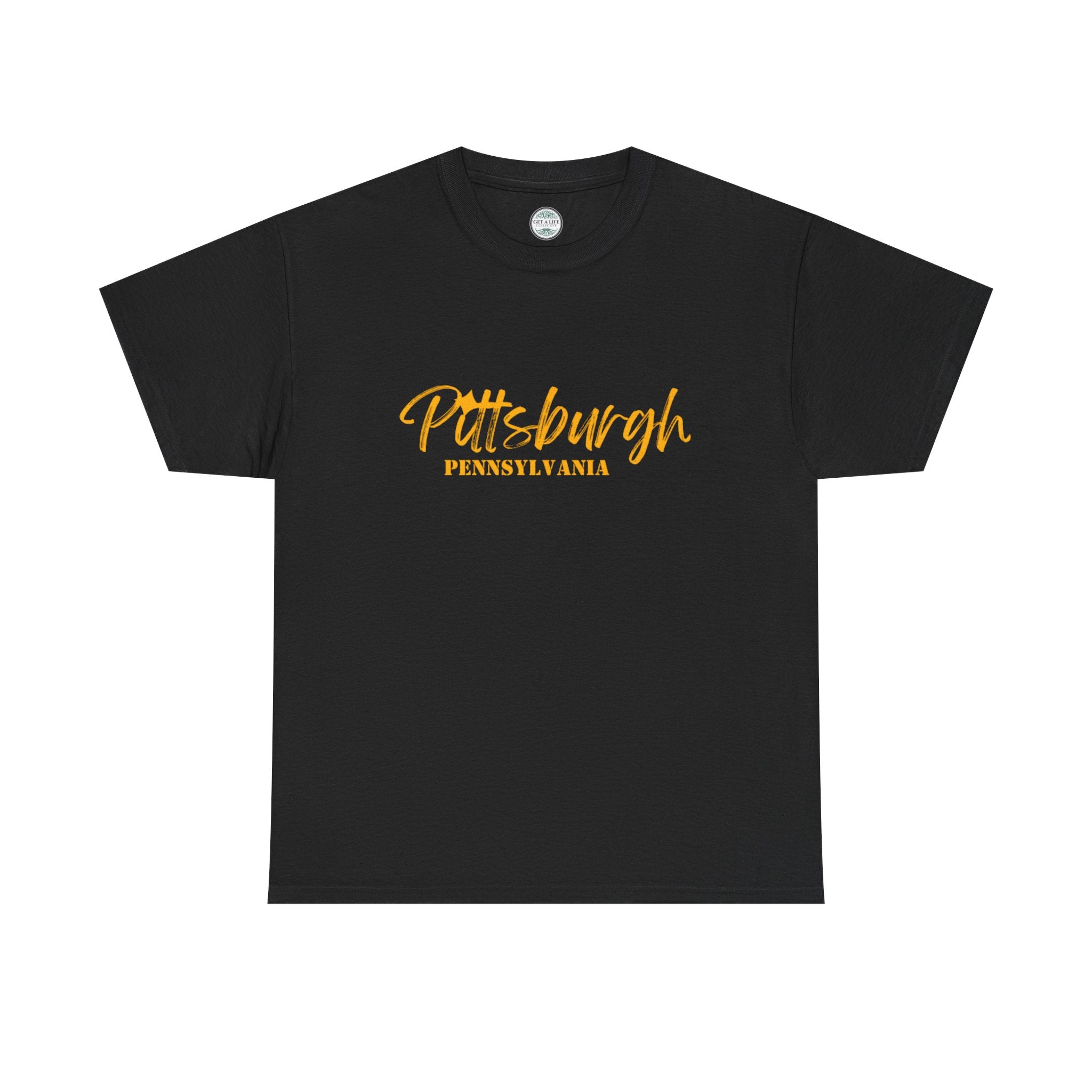 Pittsburgh Pennsylvania Script Tee - Black & Gold City Pride T-Shirt