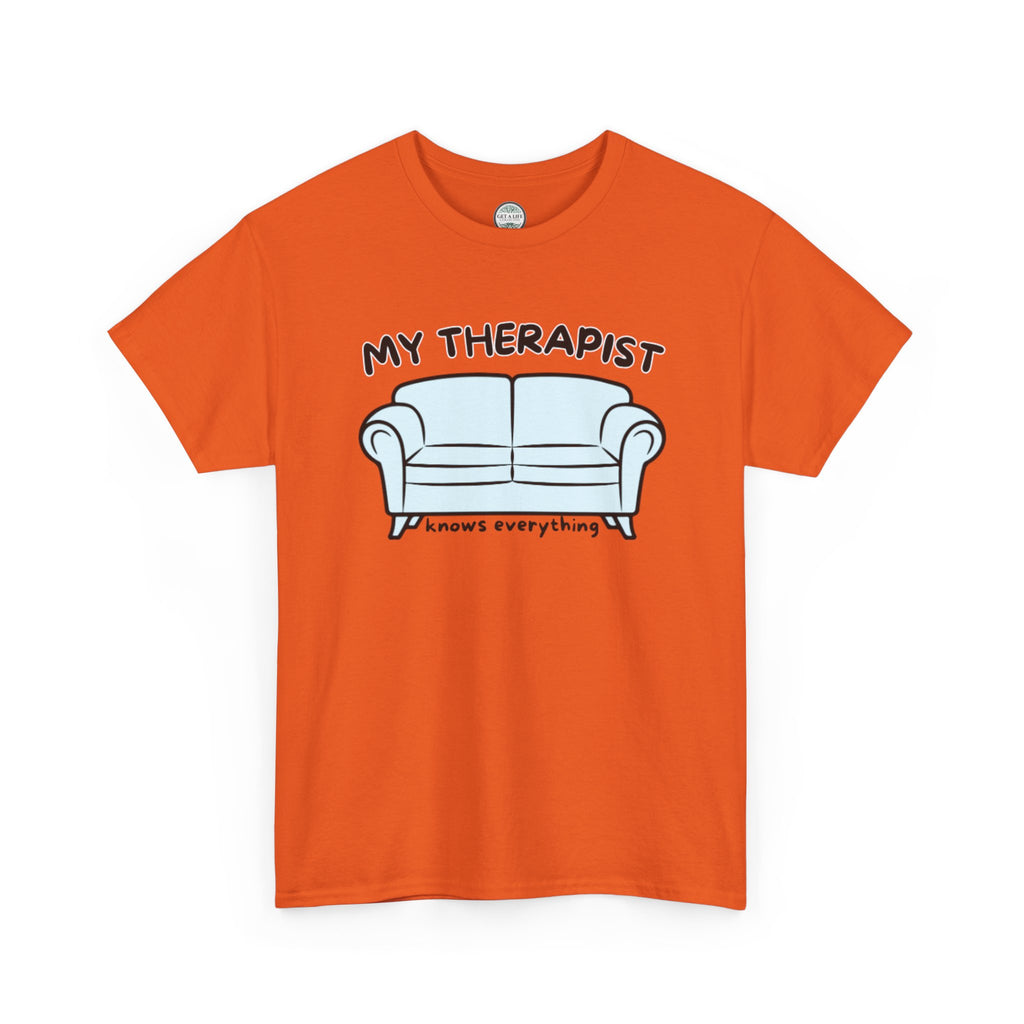 T-Shirt — 'My Therapist is My Couch' Funny Mental Health Couch Graphic Tee