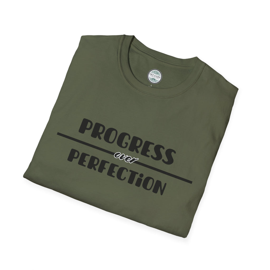 Progress Over Perfection T-Shirt — Motivational Inspirational Tee