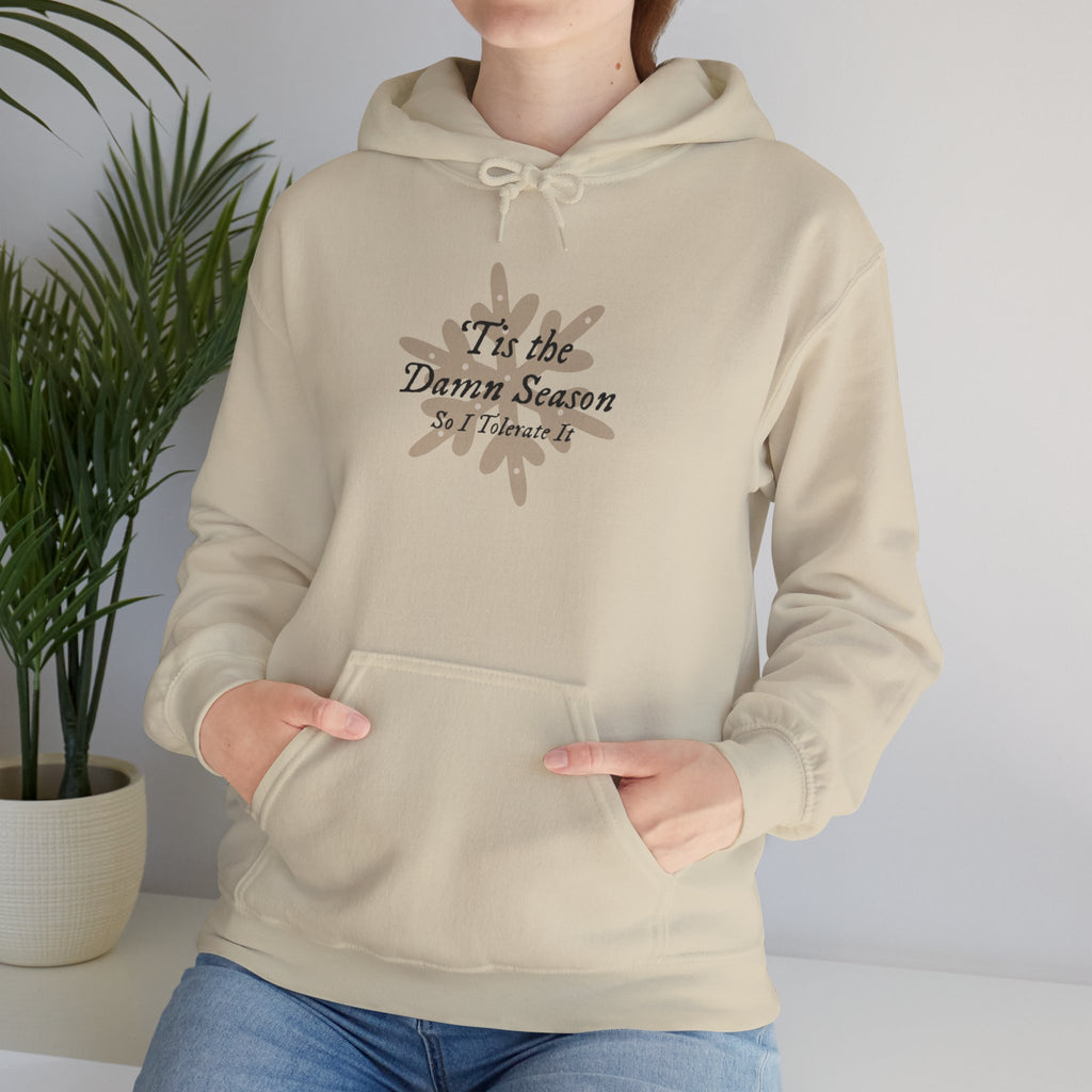 Hoodie — “Tis the Damn Season” Winter Leaves Cozy Pullover