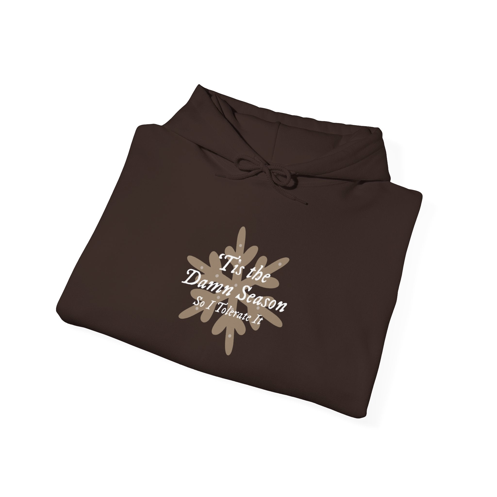Hoodie — “Tis the Damn Season” Winter Leaves Cozy Pullover