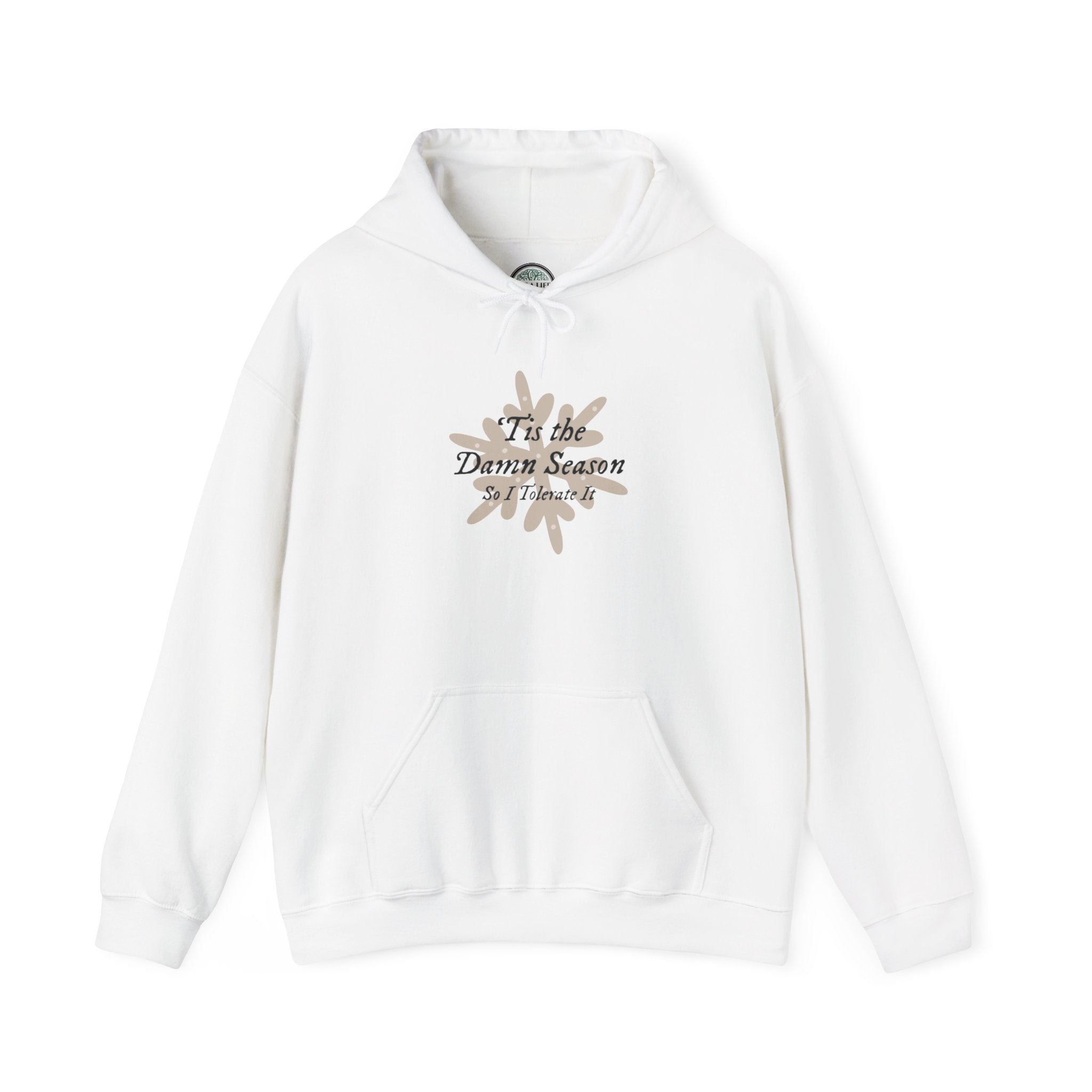 Hoodie — “Tis the Damn Season” Winter Leaves Cozy Pullover