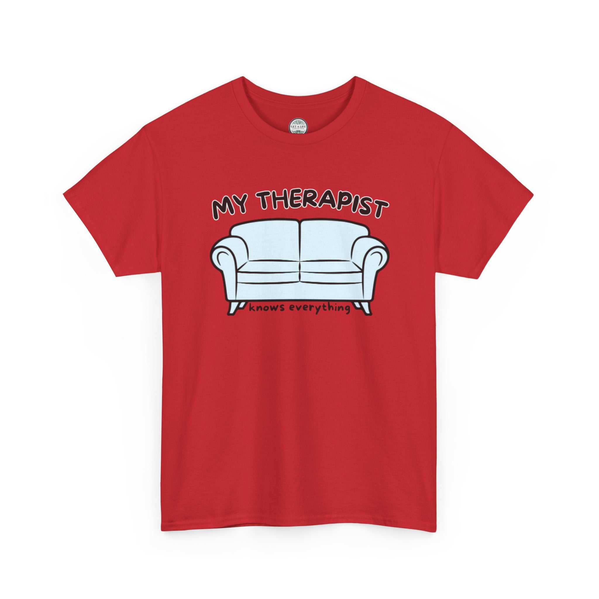 T-Shirt — 'My Therapist is My Couch' Funny Mental Health Couch Graphic Tee