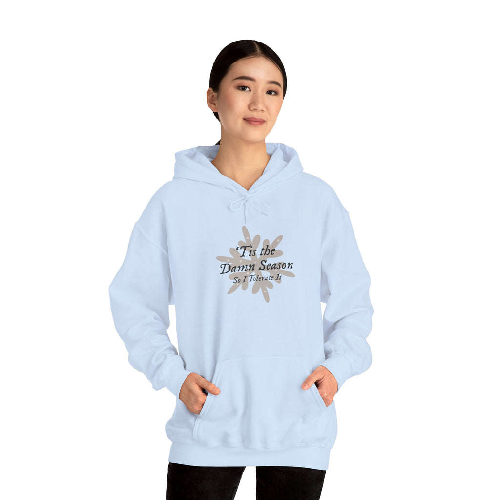Hoodie — “Tis the Damn Season” Winter Leaves Cozy Pullover