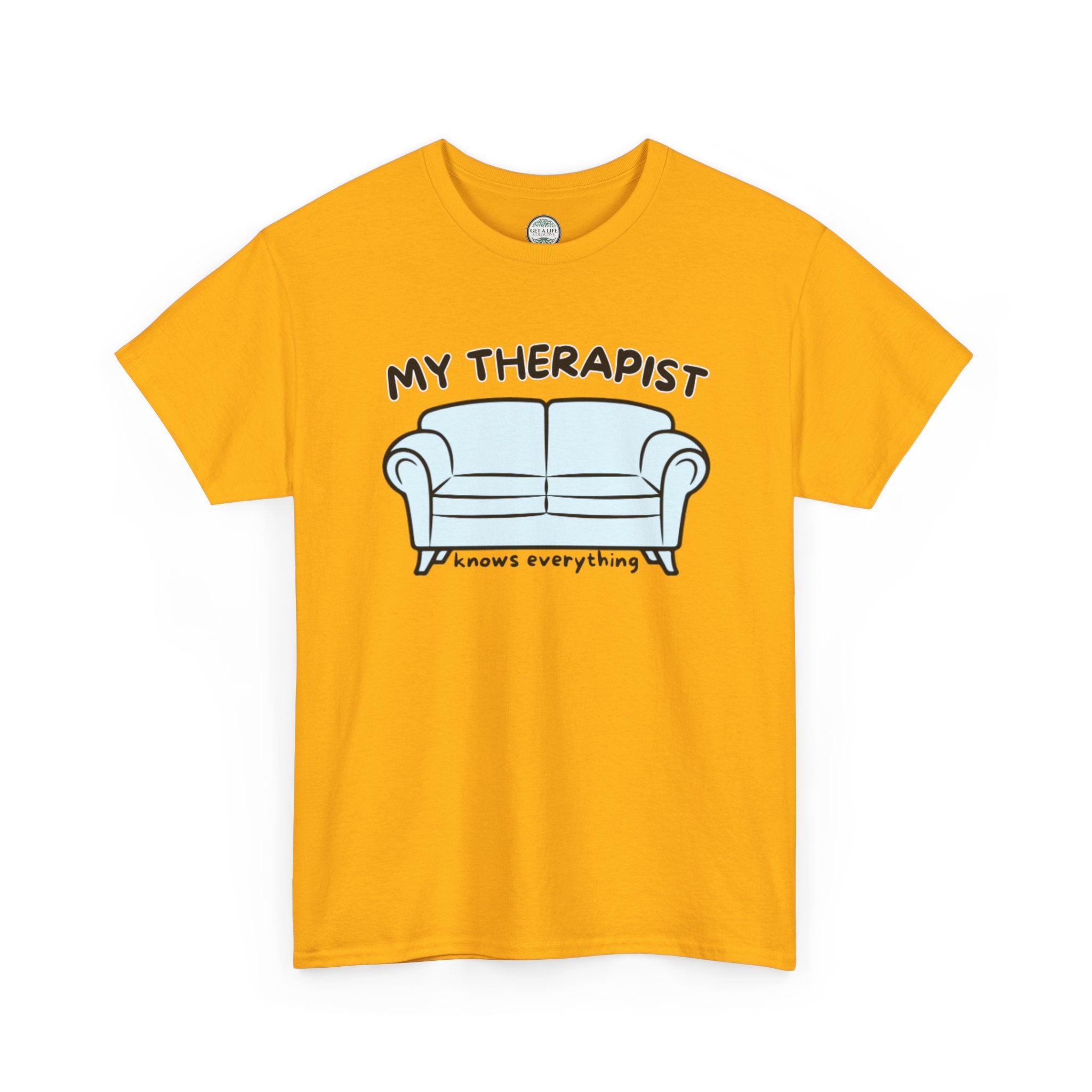 T-Shirt — 'My Therapist is My Couch' Funny Mental Health Couch Graphic Tee