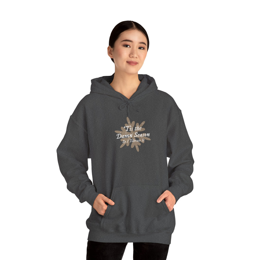 Hoodie — “Tis the Damn Season” Winter Leaves Cozy Pullover