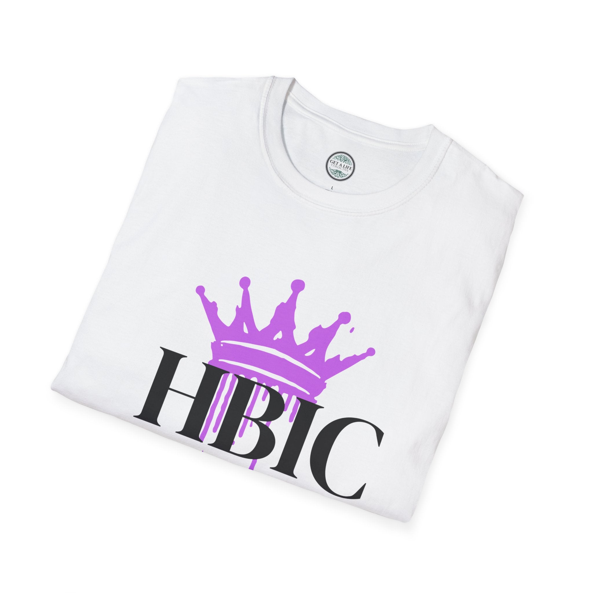HBIC T-Shirt with Pink Crown Graphic — Bold Queen Statement Tee