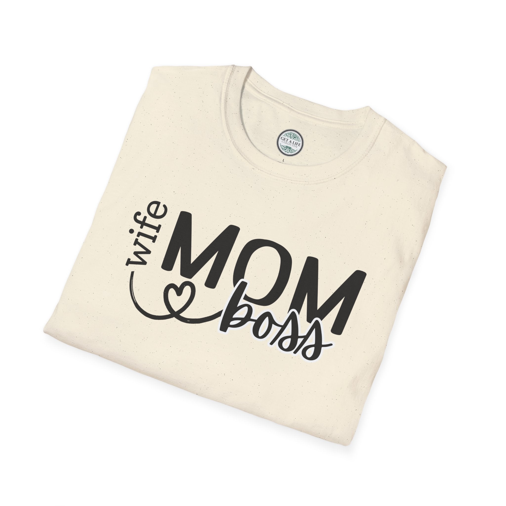 Mom Boss Wife T-Shirt – "Wife Mom Boss" Graphic Tee for Moms