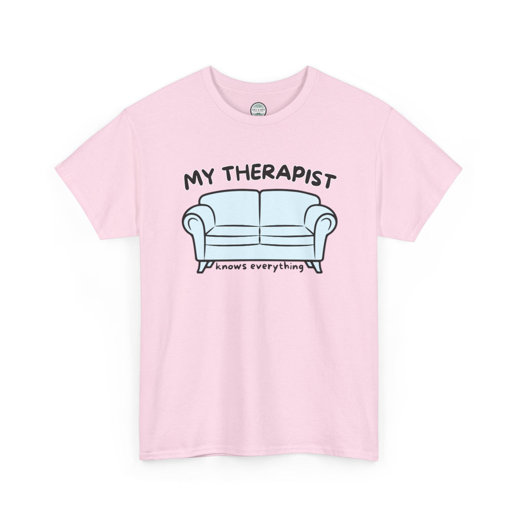 T-Shirt — 'My Therapist is My Couch' Funny Mental Health Couch Graphic Tee