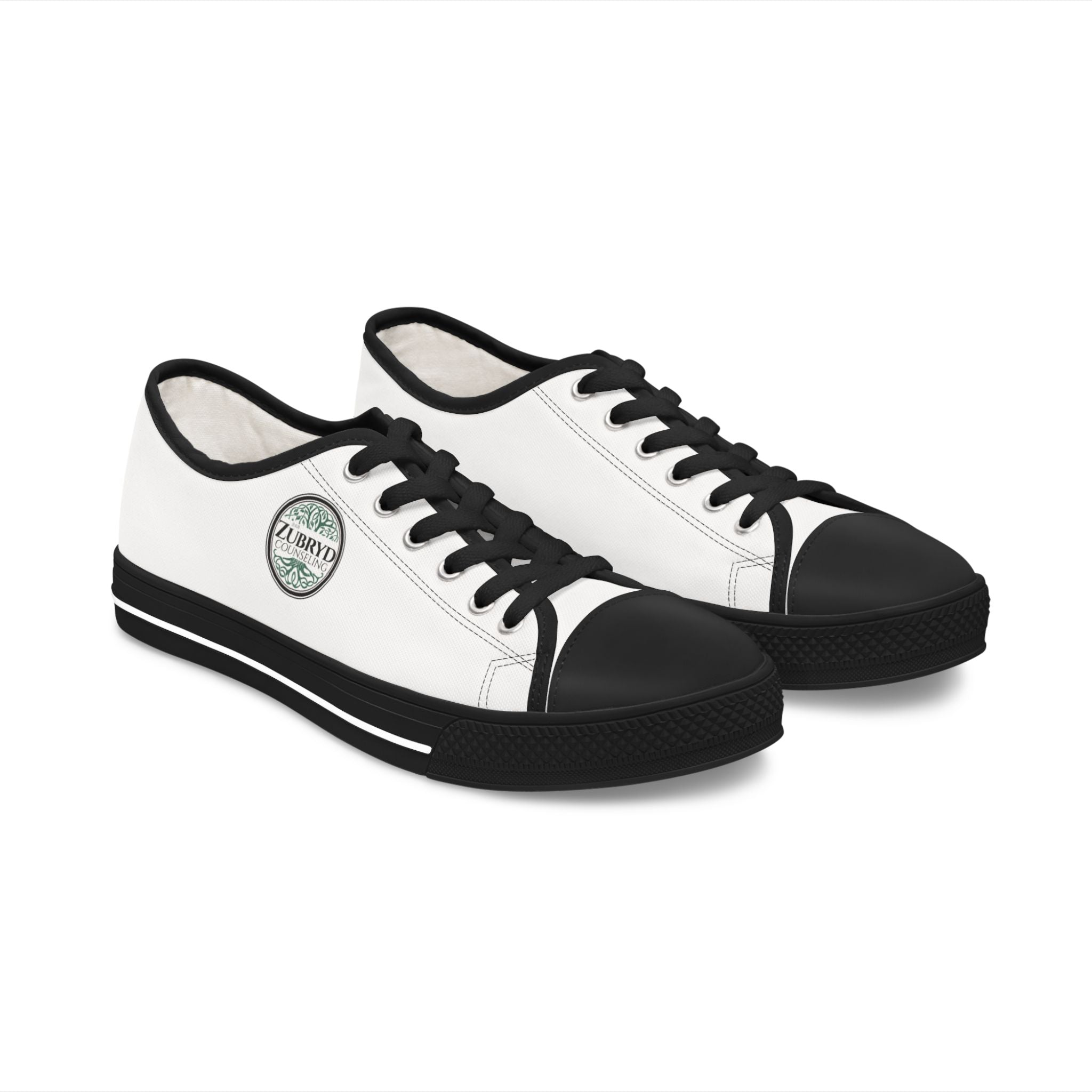 Zubryd Counseling Low Top Sneakers — Women's White Casual Canvas Shoes