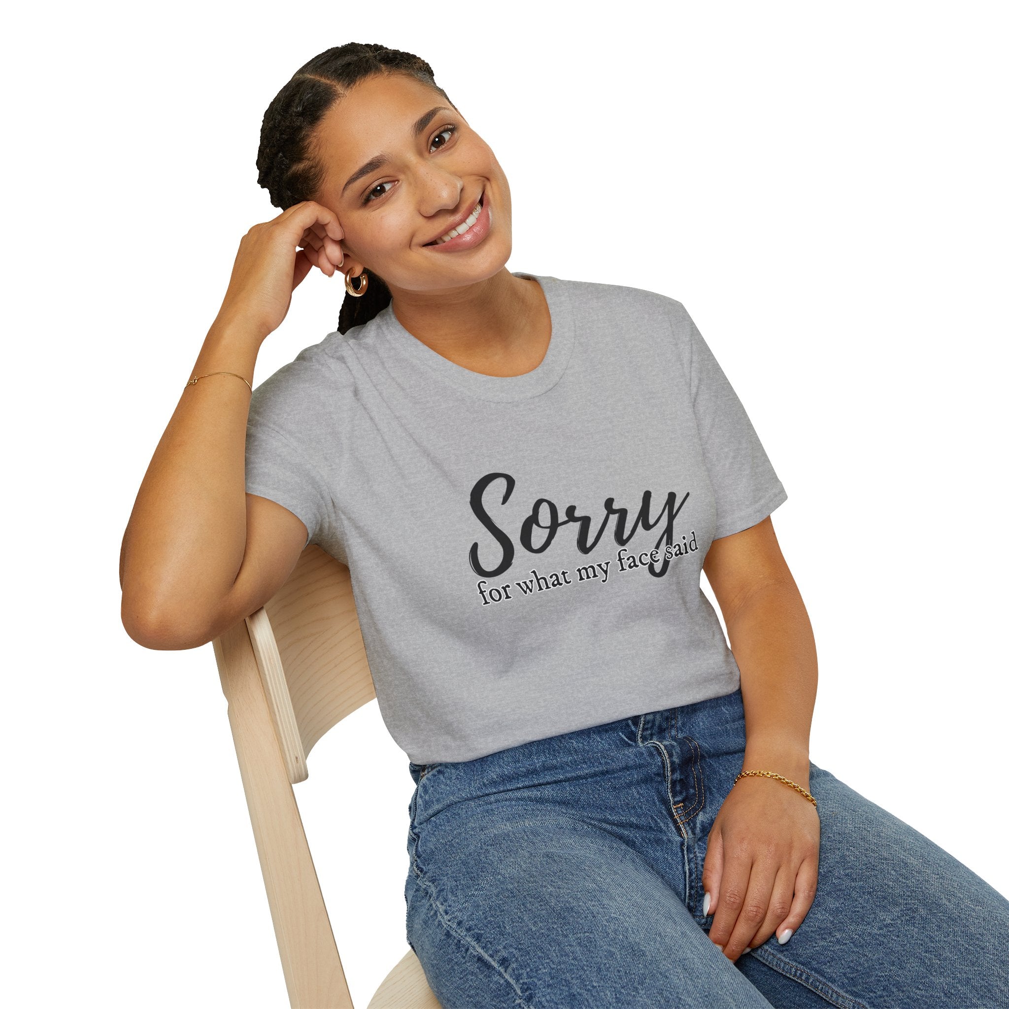 "Sorry for What My Face Said" Funny Graphic Tee tshirt
