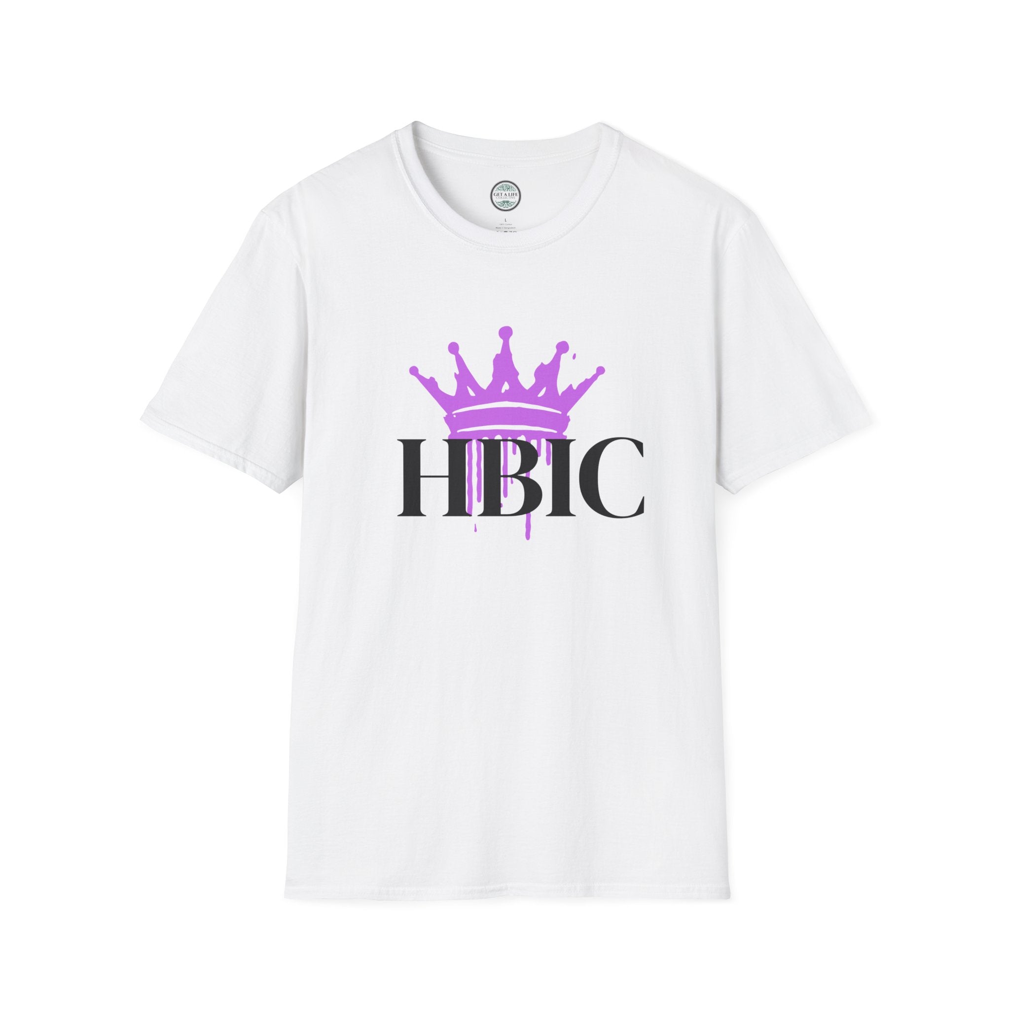 HBIC T-Shirt with Pink Crown Graphic — Bold Queen Statement Tee