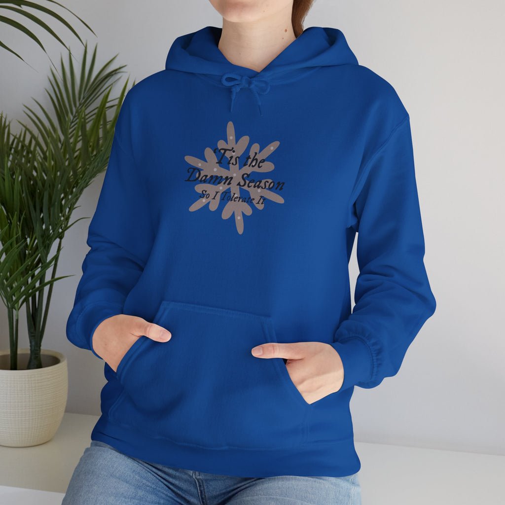 Hoodie — “Tis the Damn Season” Winter Leaves Cozy Pullover