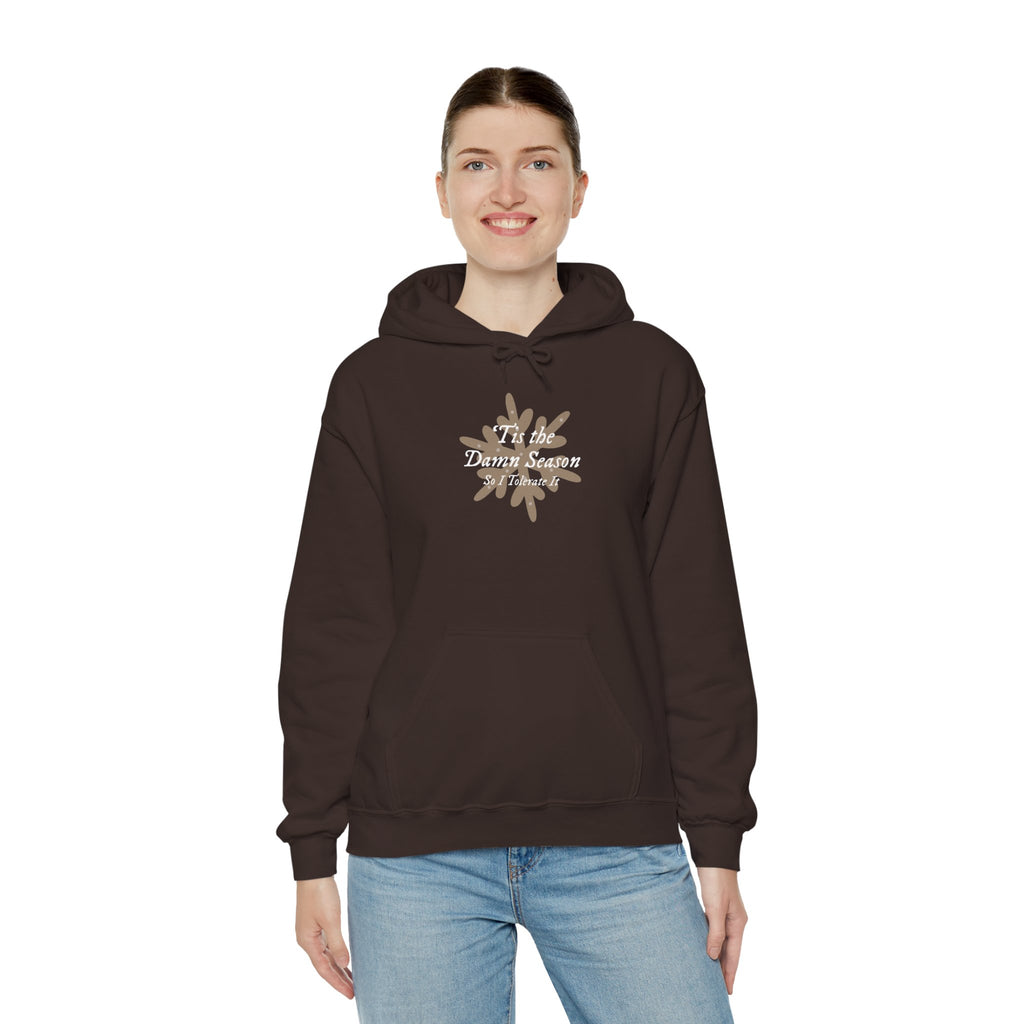 Hoodie — “Tis the Damn Season” Winter Leaves Cozy Pullover
