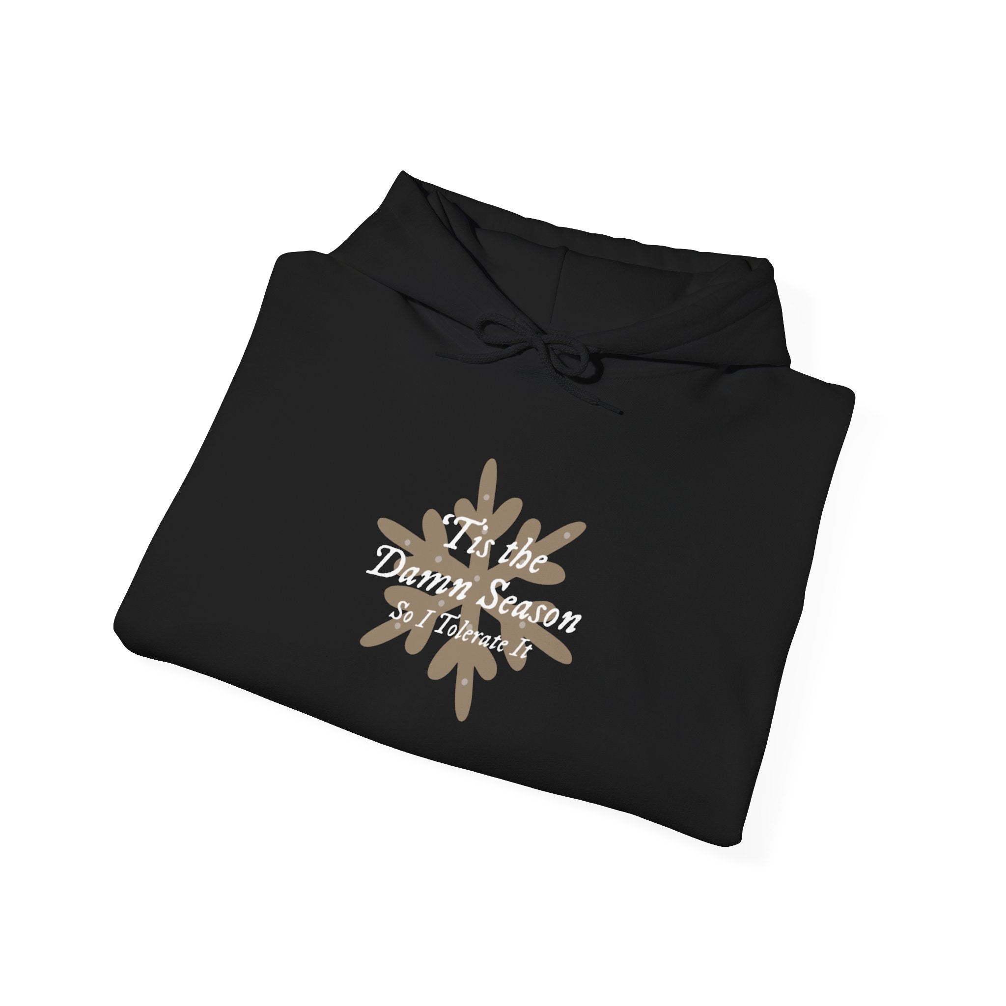 Hoodie — “Tis the Damn Season” Winter Leaves Cozy Pullover