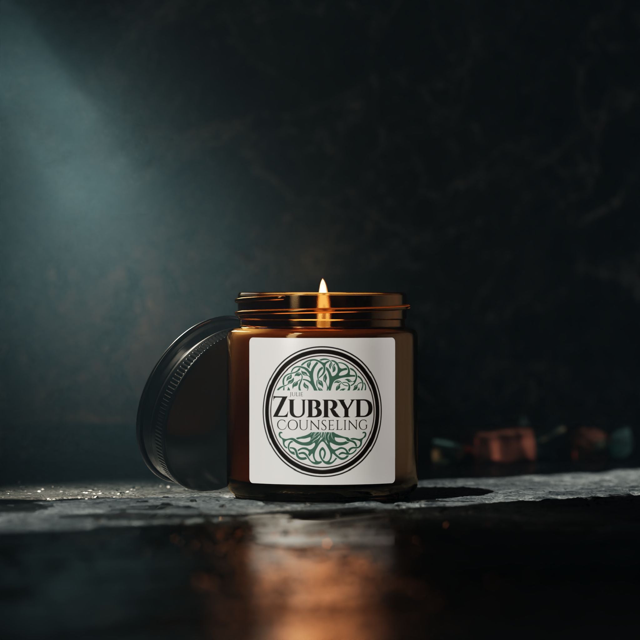 Zubryd Counseling Scented Soy Candle — Amber Jar Aromatherapy Candle for Relaxation & Stress Relief