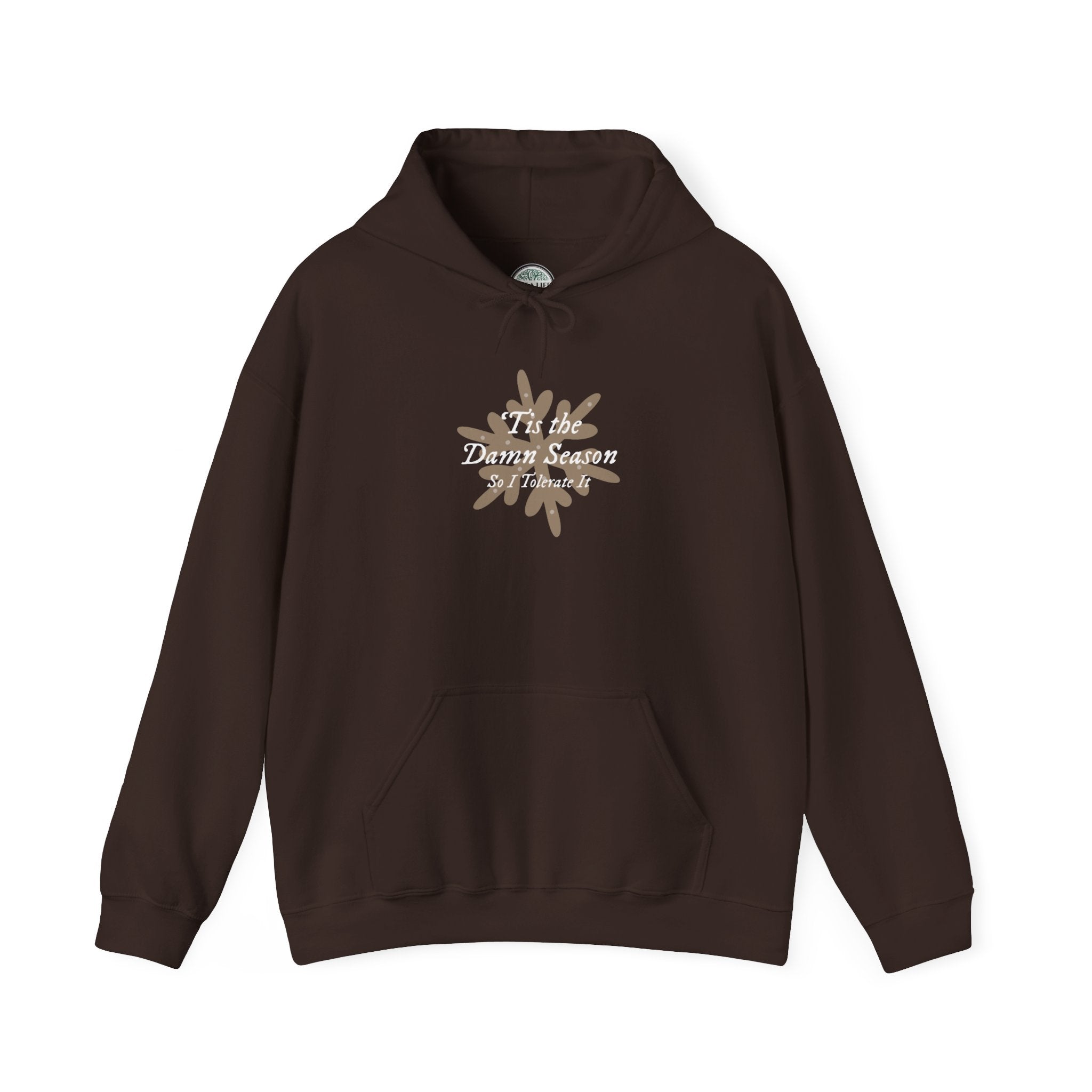 Hoodie — “Tis the Damn Season” Winter Leaves Cozy Pullover