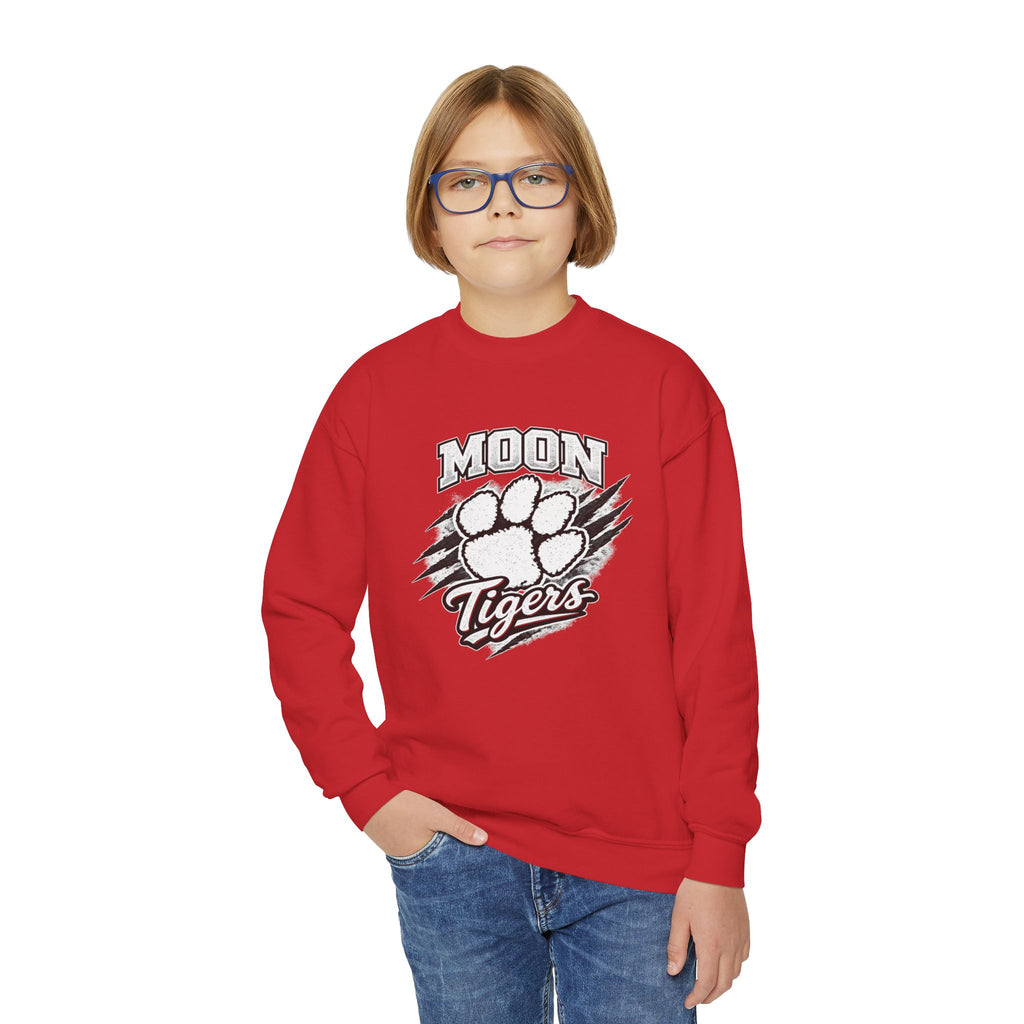 Youth Crewneck Sweatshirt - Moon Tigers Paw Graphic