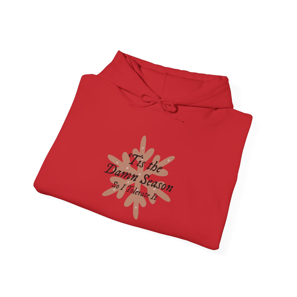 Hoodie — “Tis the Damn Season” Winter Leaves Cozy Pullover
