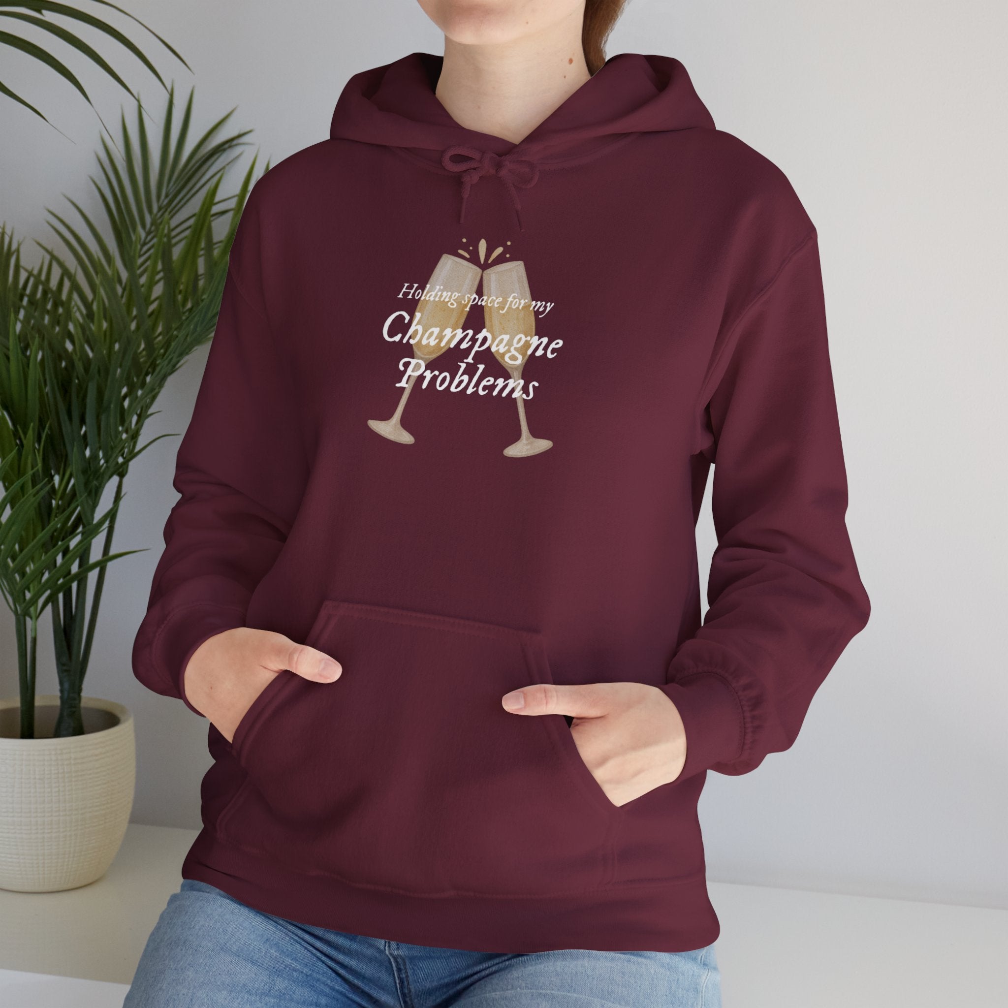 Champagne Problems Hoodie — Funny Champagne Glass Graphic Pullover