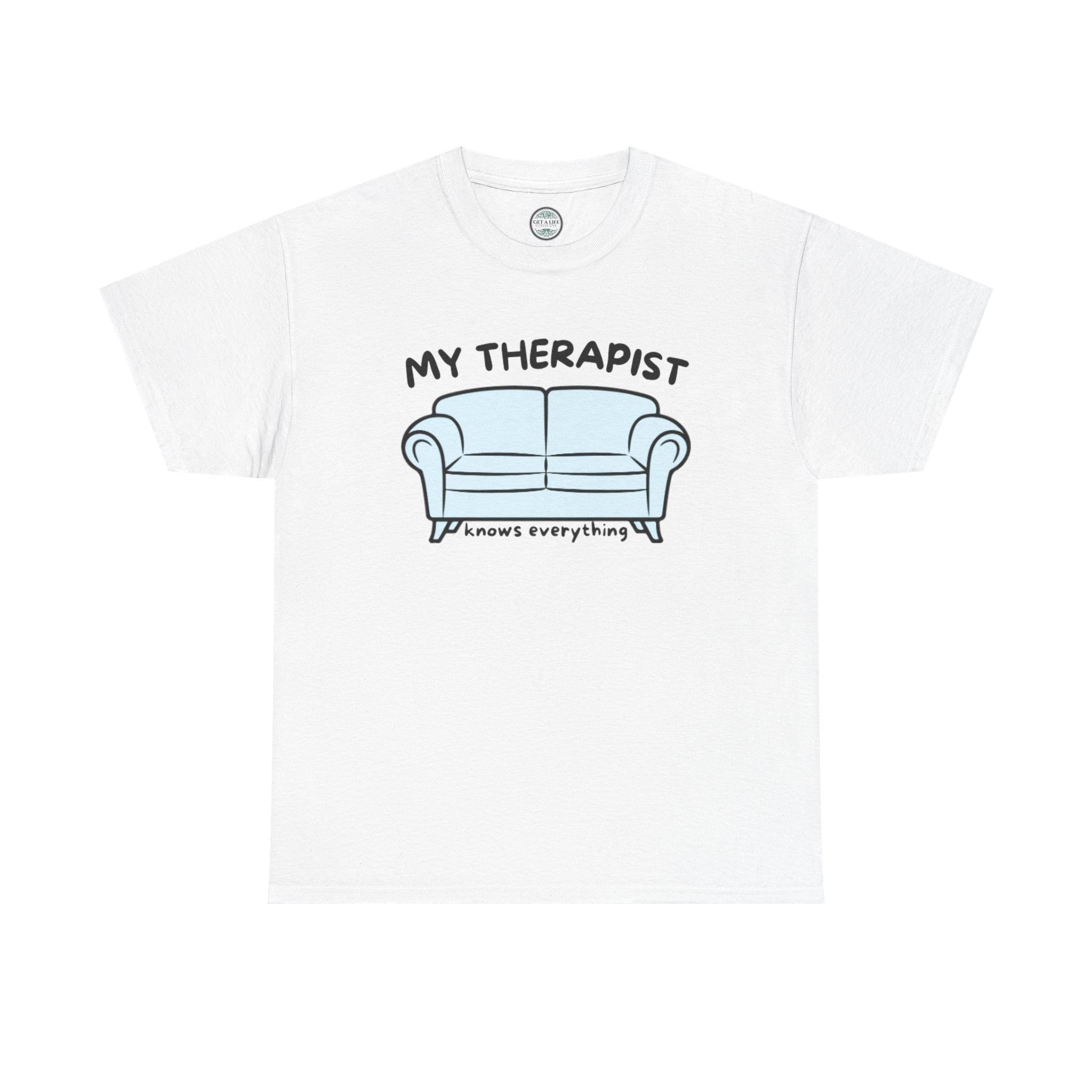 T-Shirt — 'My Therapist is My Couch' Funny Mental Health Couch Graphic Tee