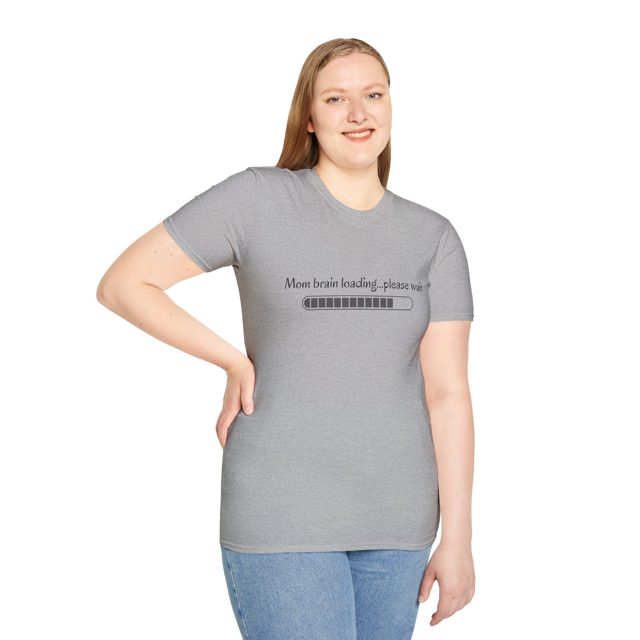 Mom Brain Loading T-Shirt — Funny Motherhood Progress Bar Tee