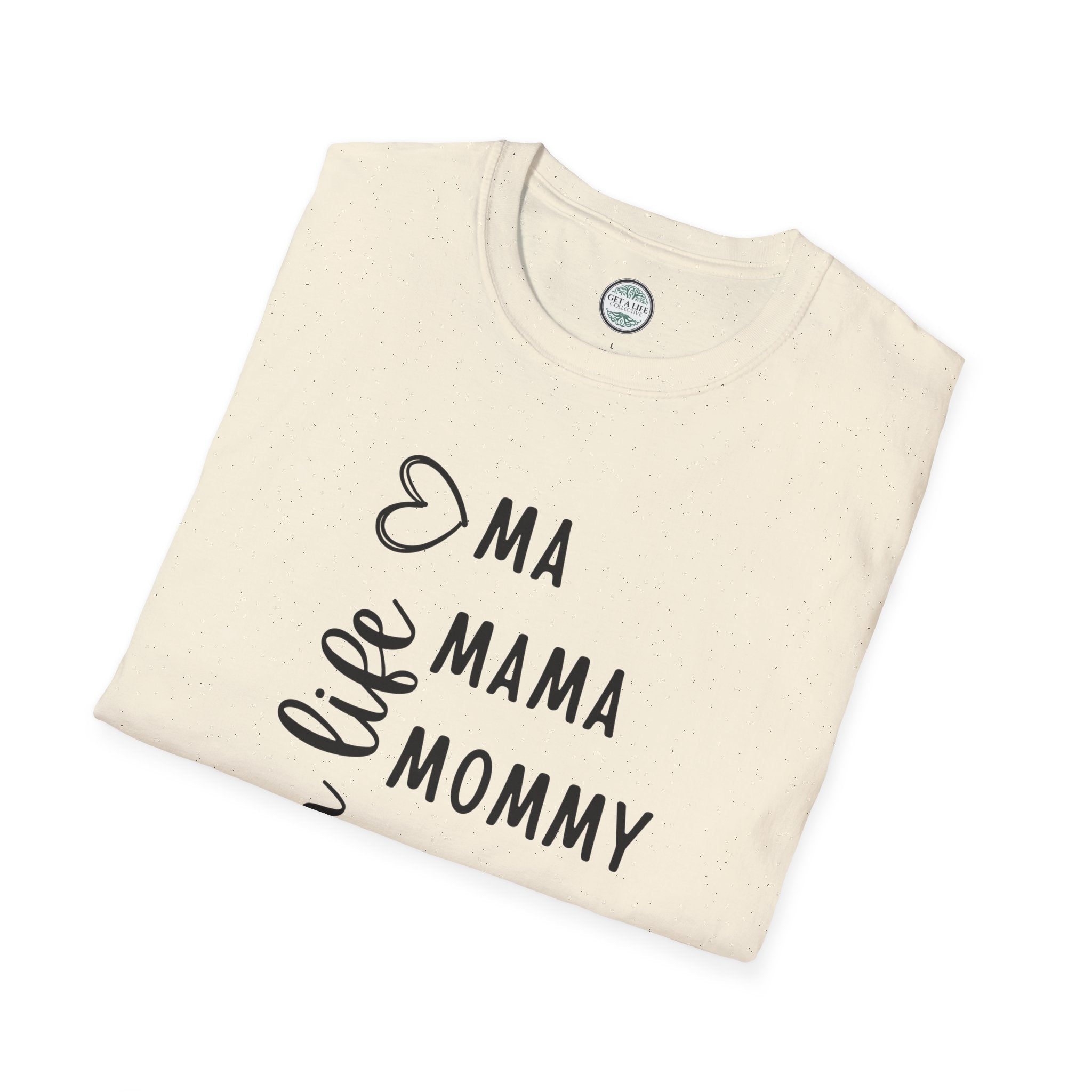 Mom Life T-Shirt — "Ma, Mama, Mommy, Mom, Bruh" Vertical Script Tee