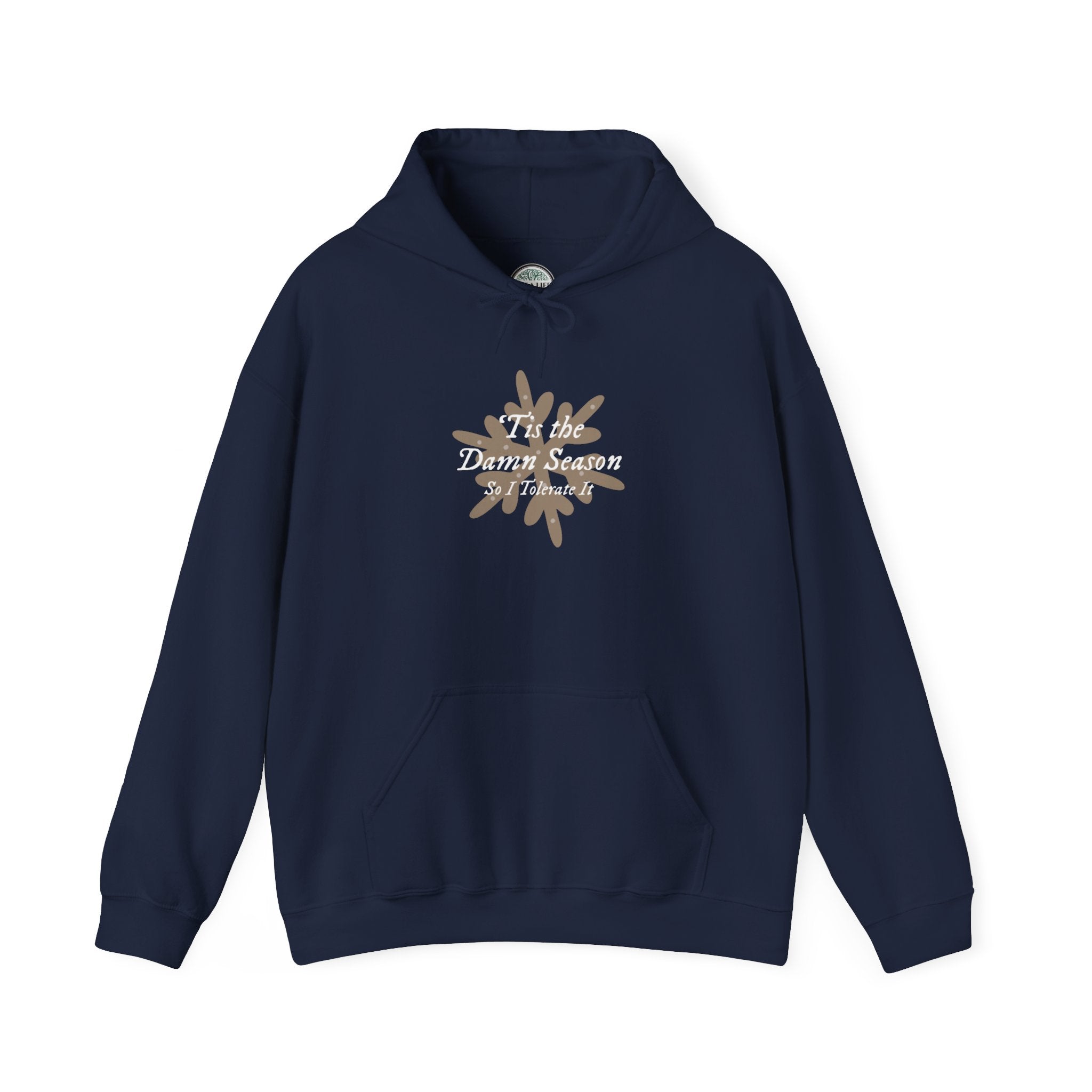 Hoodie — “Tis the Damn Season” Winter Leaves Cozy Pullover