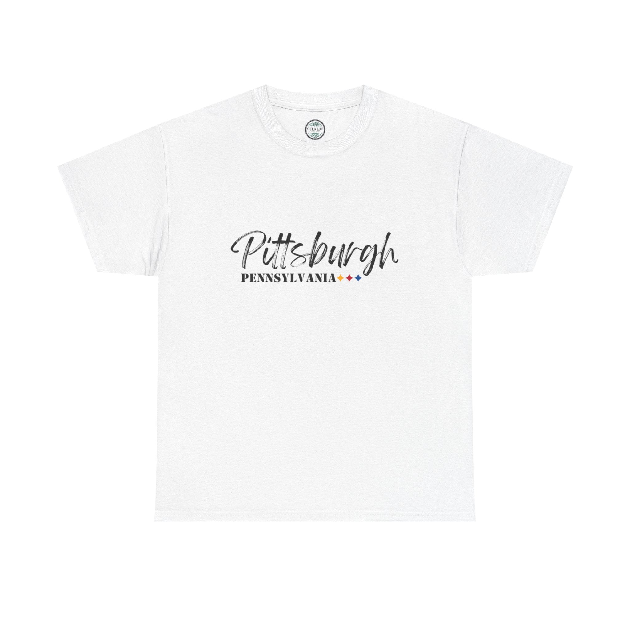 Pittsburgh Pennsylvania Script T-Shirt — Minimal City Retro Tee