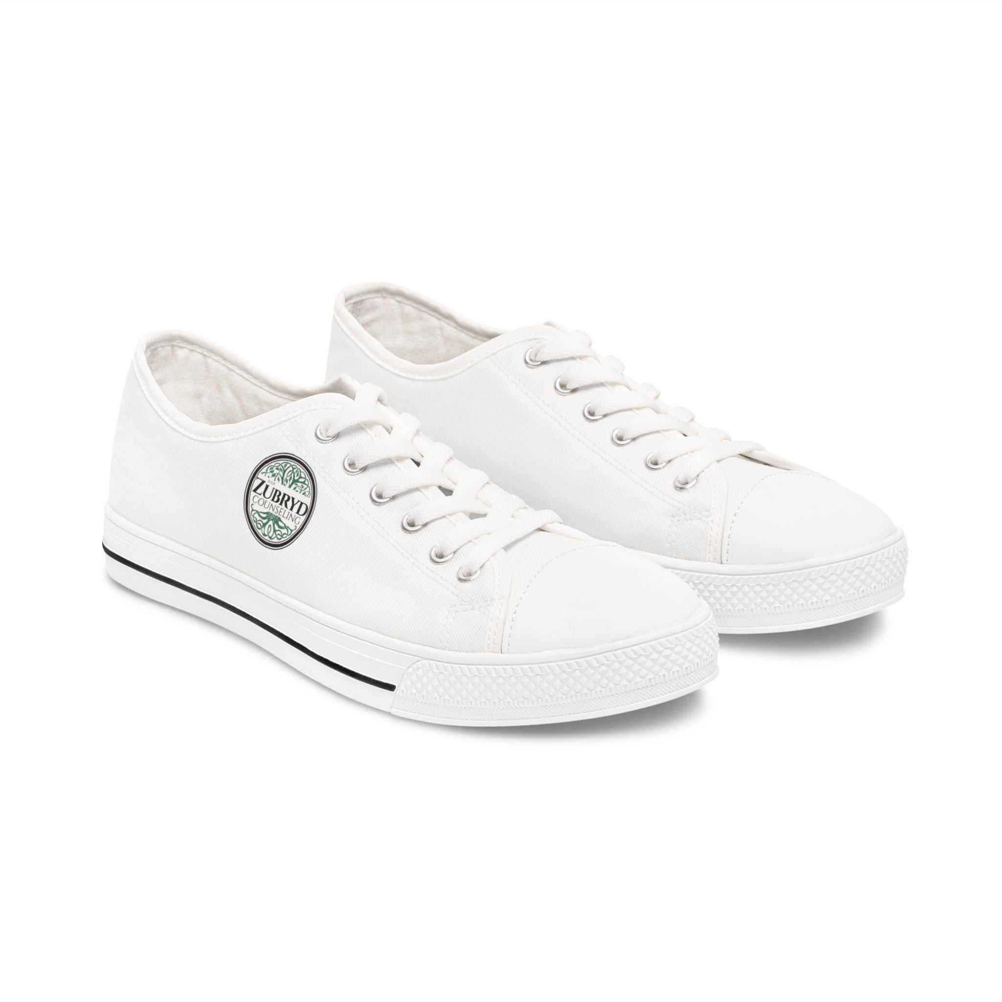 Zubryd Counseling Low Top Sneakers — Women's White Casual Canvas Shoes