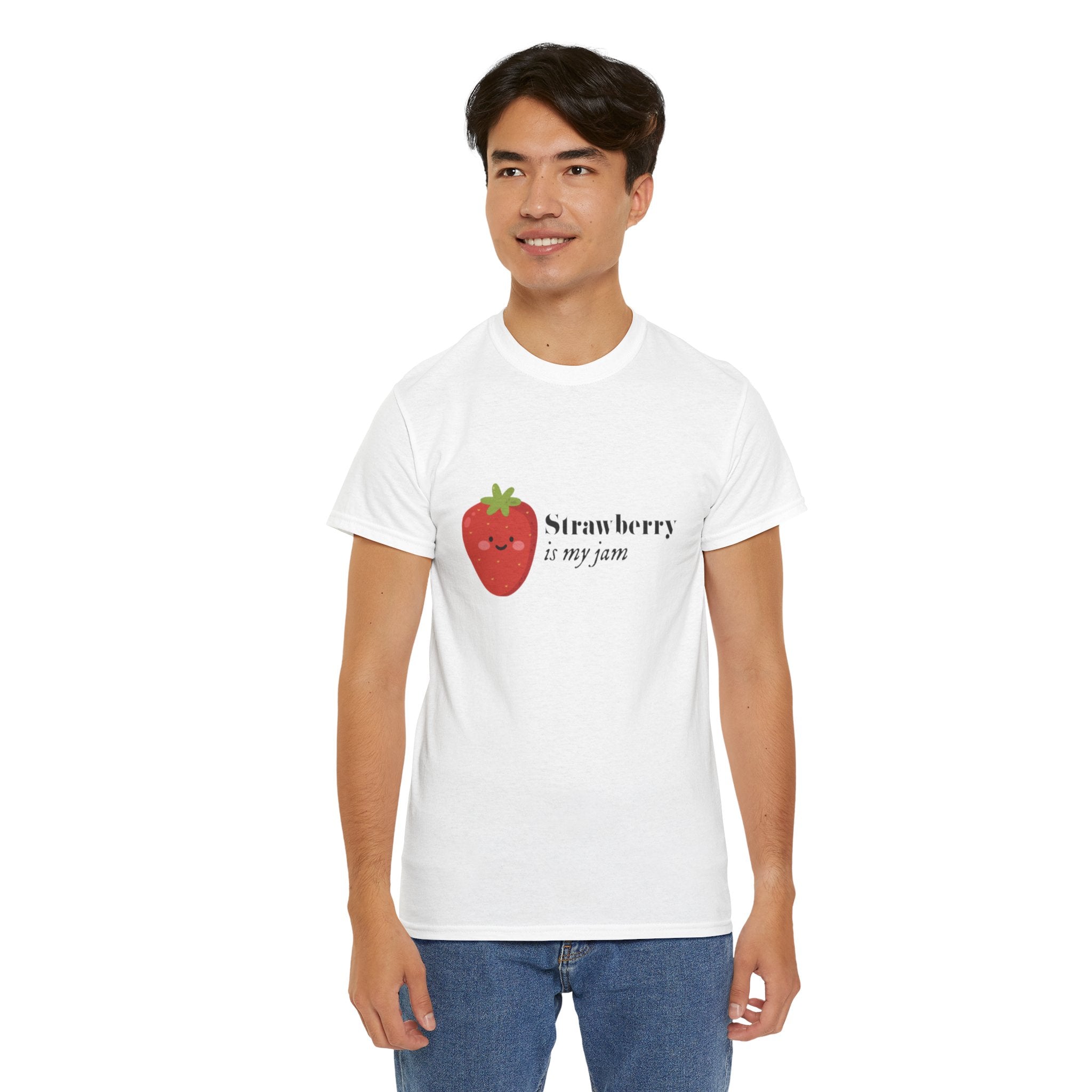 T-Shirt — “Strawberry is my jam” Cute Kawaii Strawberry Graphic Tee