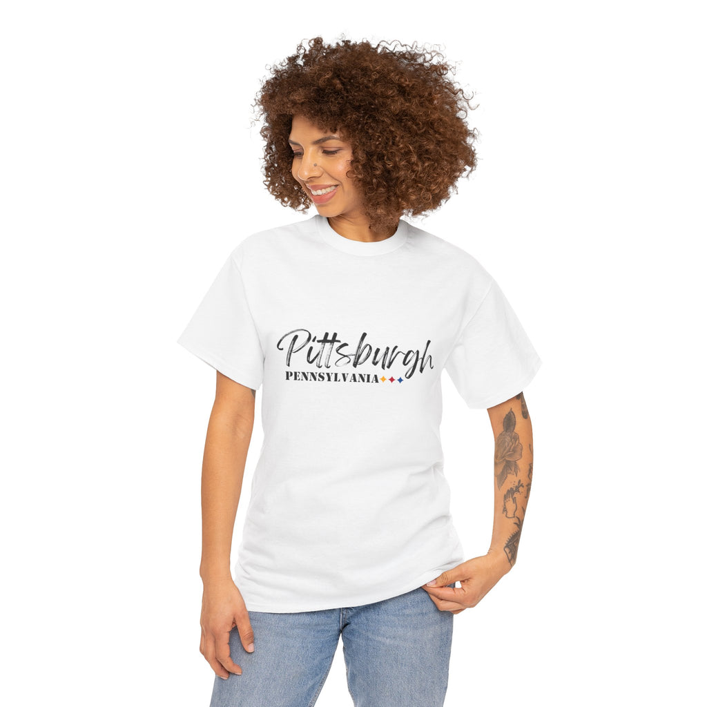 Pittsburgh Pennsylvania Script T-Shirt — Minimal City Retro Tee