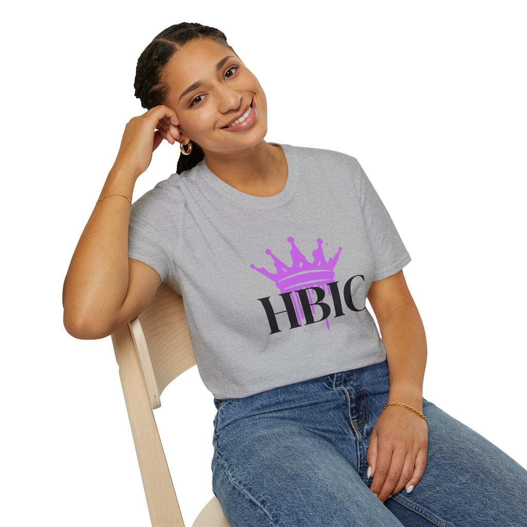 HBIC T-Shirt with Pink Crown Graphic — Bold Queen Statement Tee