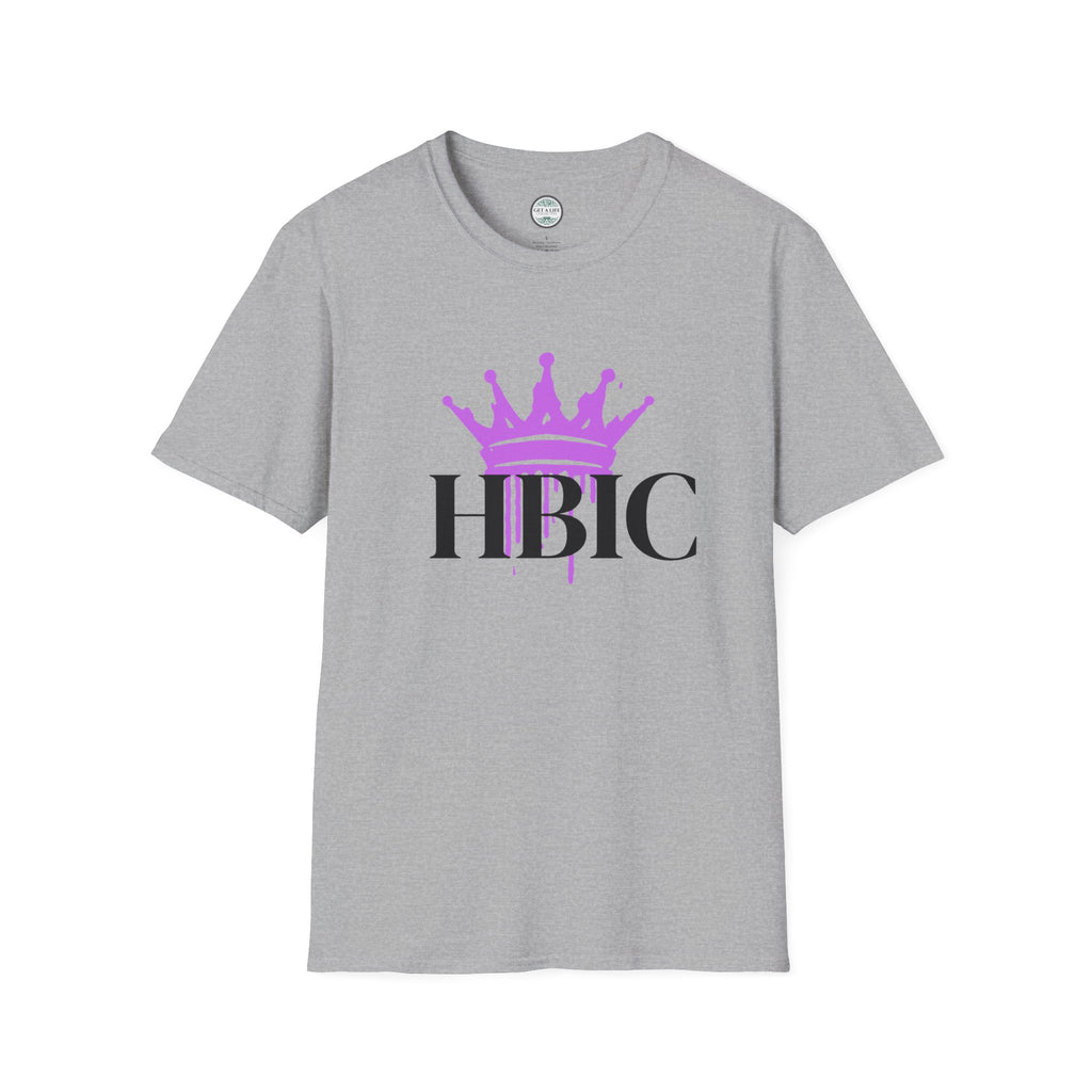 HBIC T-Shirt with Pink Crown Graphic — Bold Queen Statement Tee
