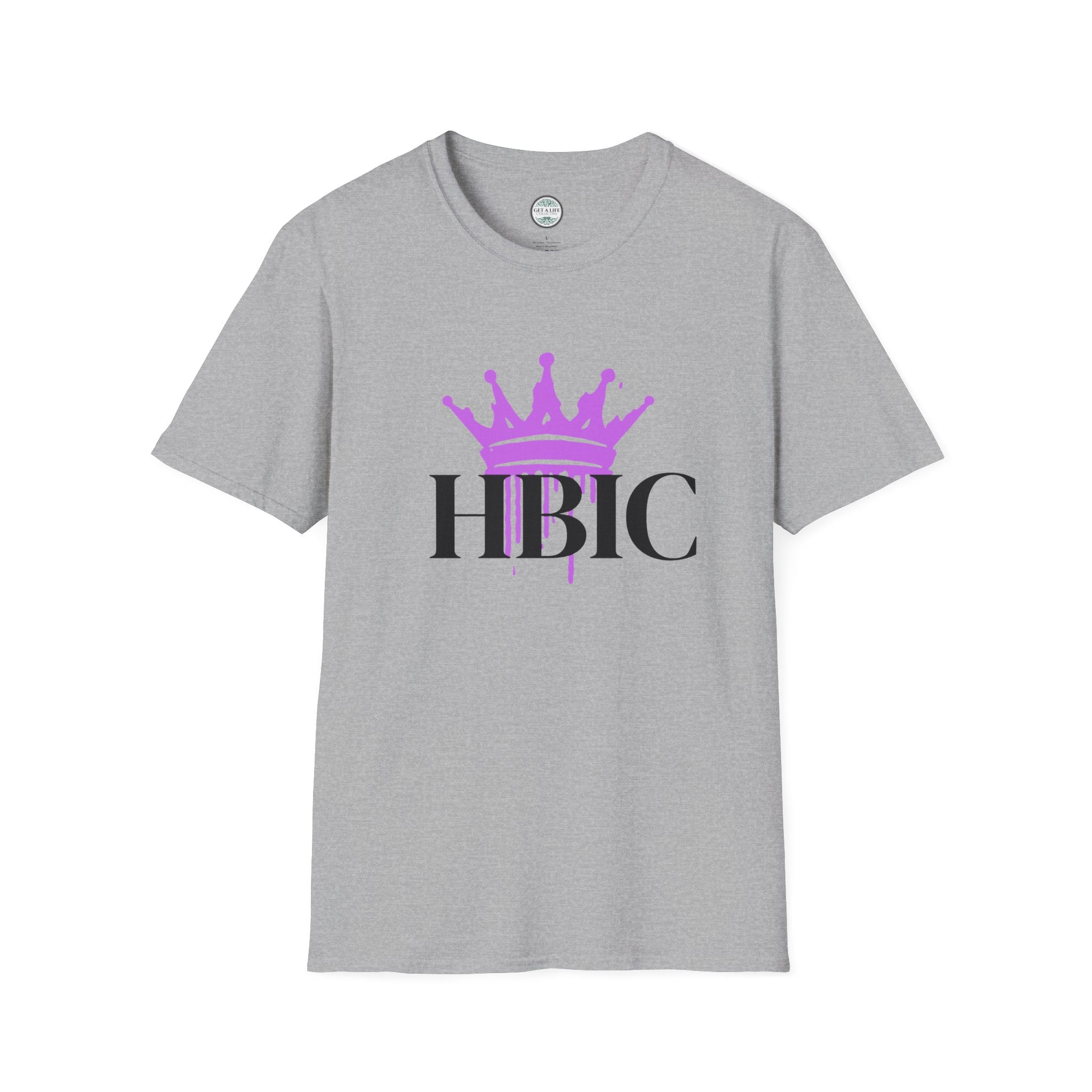 HBIC T-Shirt with Pink Crown Graphic — Bold Queen Statement Tee