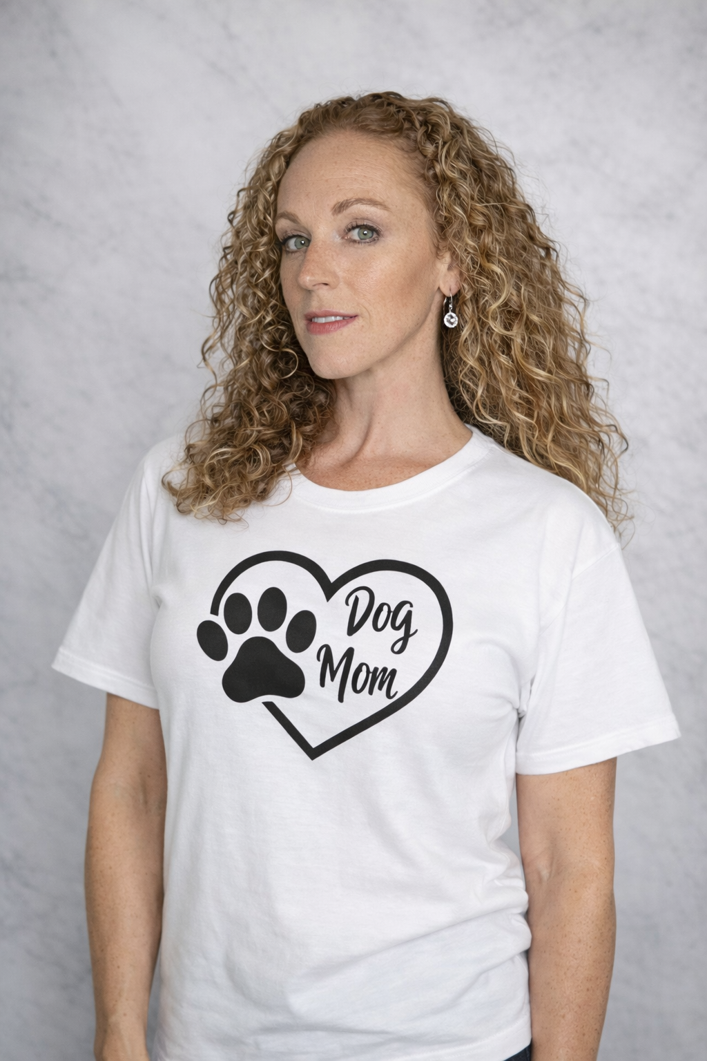 Dog Mom Heart Paw T-Shirt