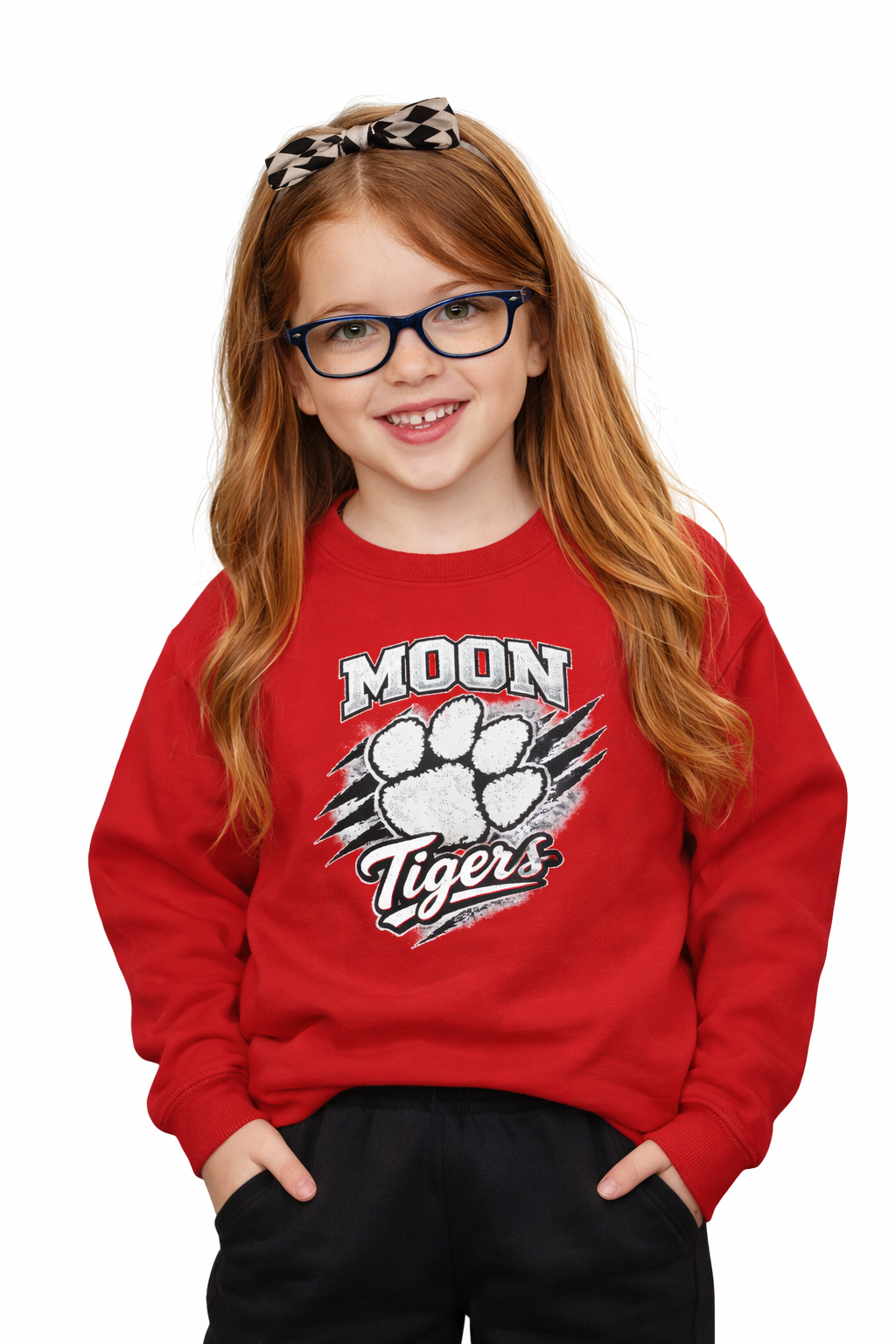 Youth Crewneck Sweatshirt - Moon Tigers Paw Graphic