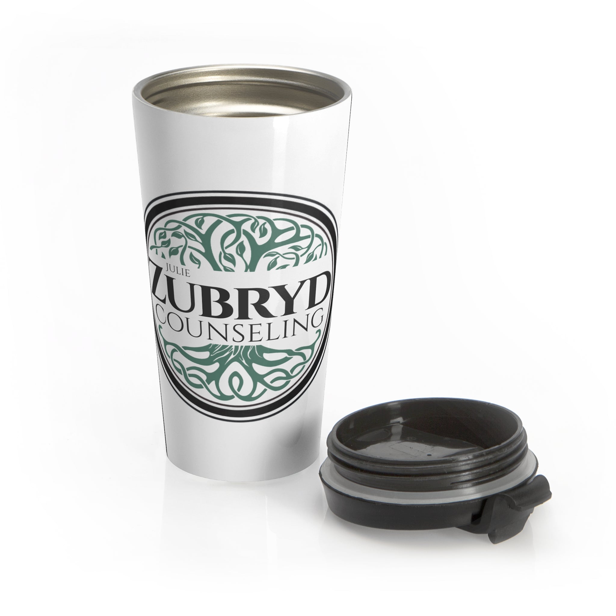Zubryd Counseling Logo Stainless Steel Travel Mug — Branded Therapist Coffee Tumbler