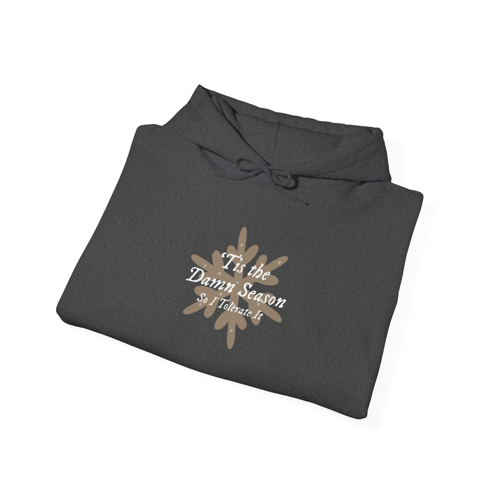 Hoodie — “Tis the Damn Season” Winter Leaves Cozy Pullover
