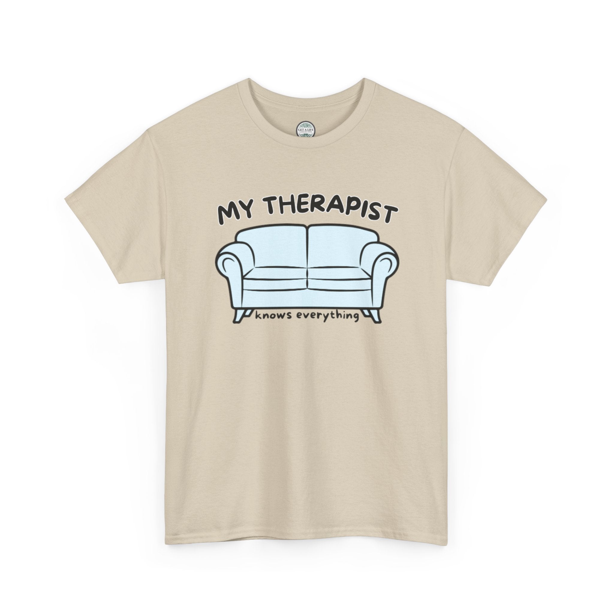 T-Shirt — 'My Therapist is My Couch' Funny Mental Health Couch Graphic Tee