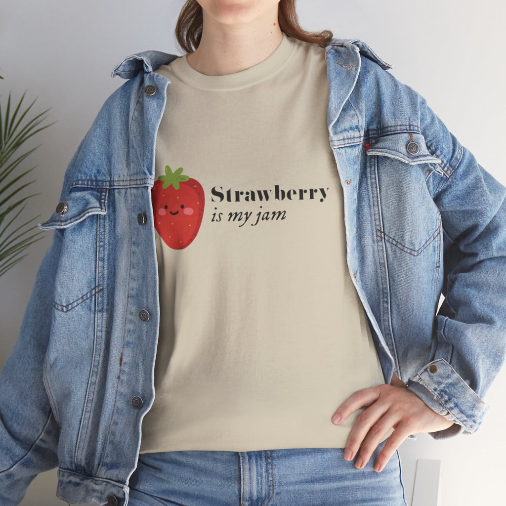 T-Shirt — “Strawberry is my jam” Cute Kawaii Strawberry Graphic Tee