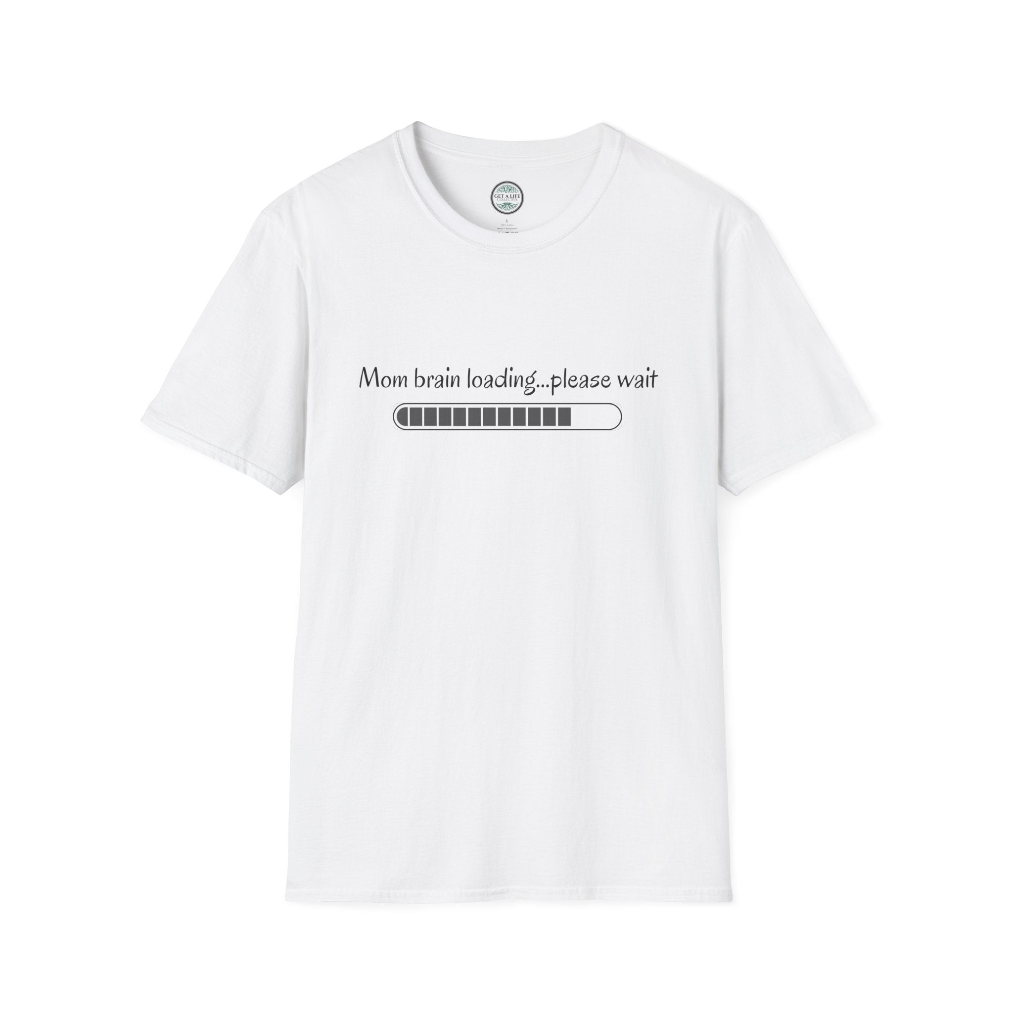 Mom Brain Loading T-Shirt — Funny Motherhood Progress Bar Tee