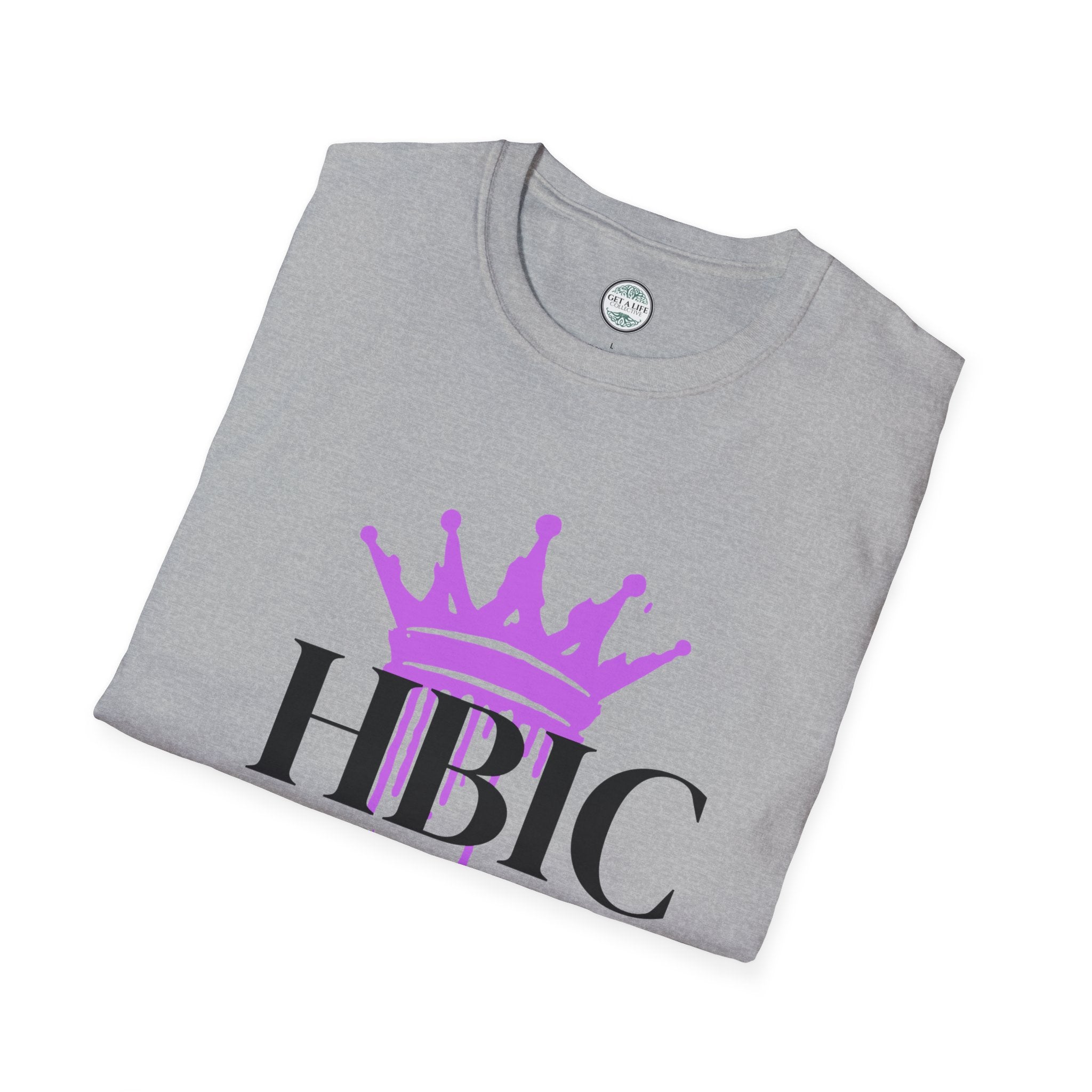 HBIC T-Shirt with Pink Crown Graphic — Bold Queen Statement Tee