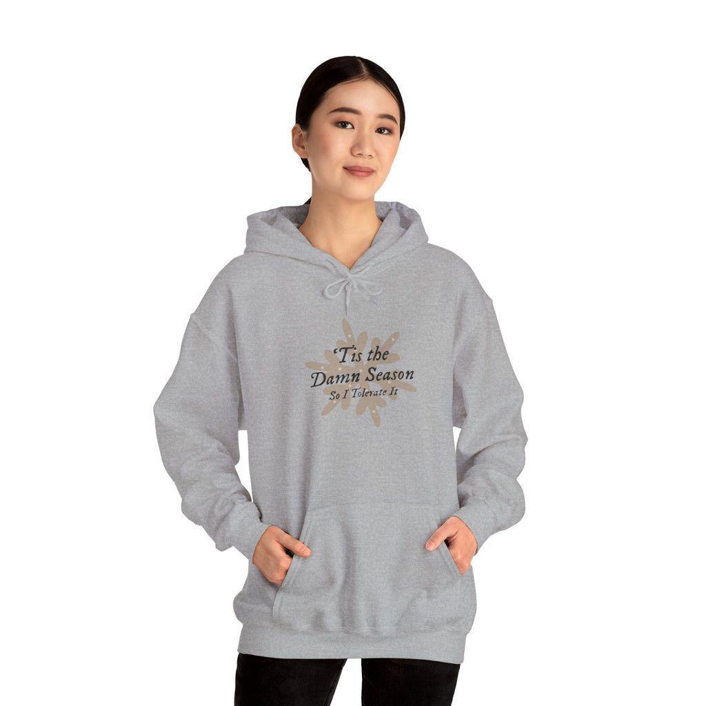 Hoodie — “Tis the Damn Season” Winter Leaves Cozy Pullover